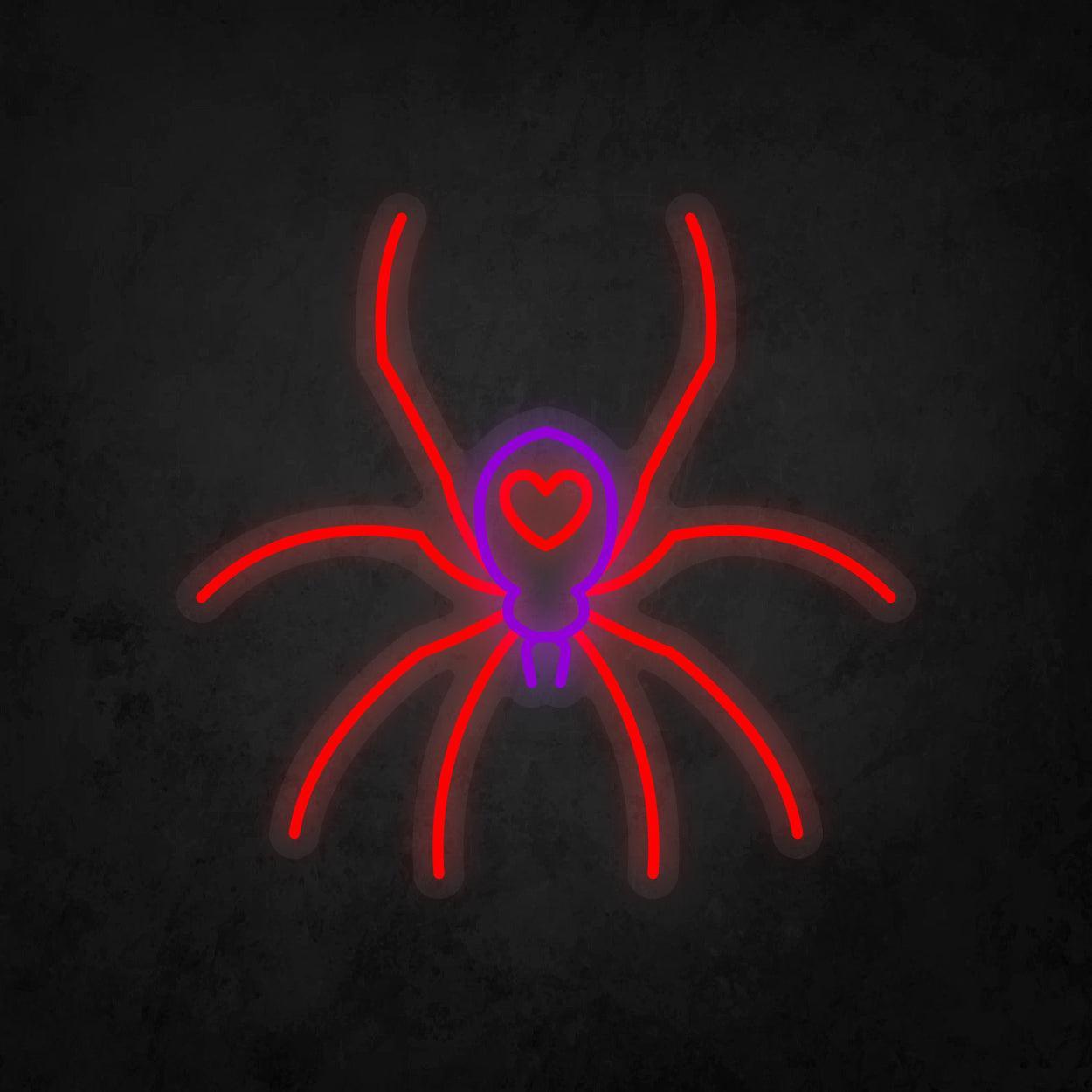 LED Neon Sign - Poisonous Spider Heart Tattoo - Neonbir