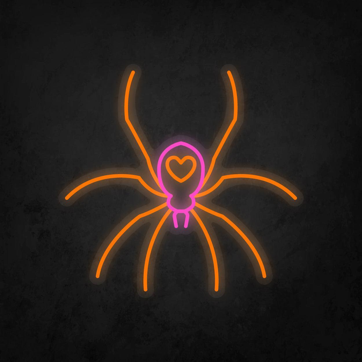 LED Neon Sign - Poisonous Spider Heart Tattoo - Neonbir