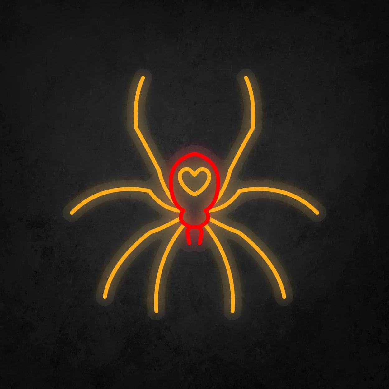LED Neon Sign - Poisonous Spider Heart Tattoo - Neonbir
