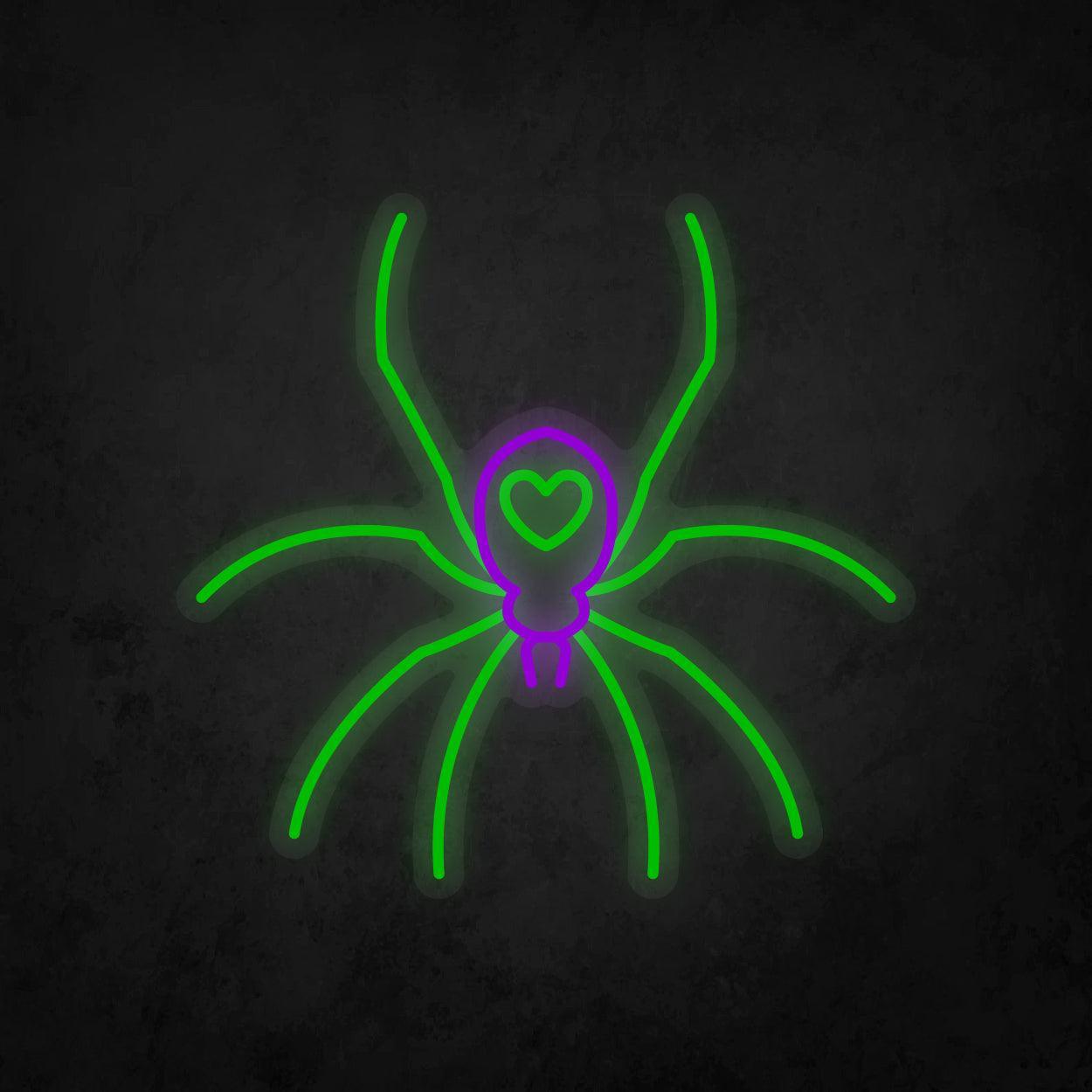 LED Neon Sign - Poisonous Spider Heart Tattoo - Neonbir
