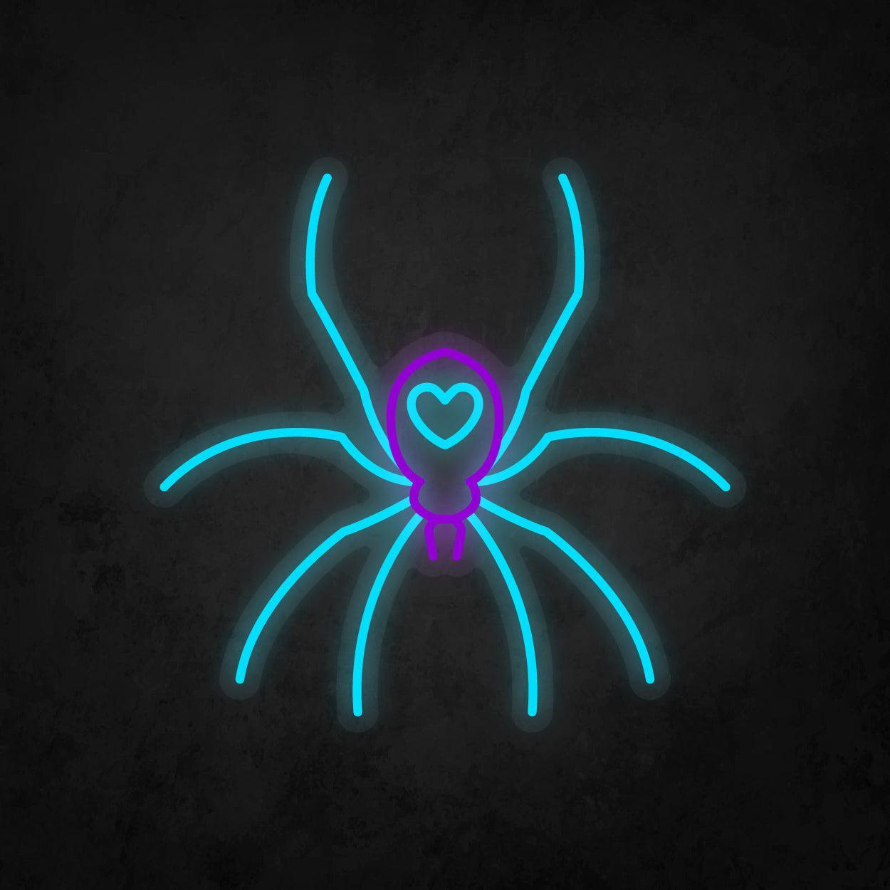 LED Neon Sign - Poisonous Spider Heart Tattoo - Neonbir
