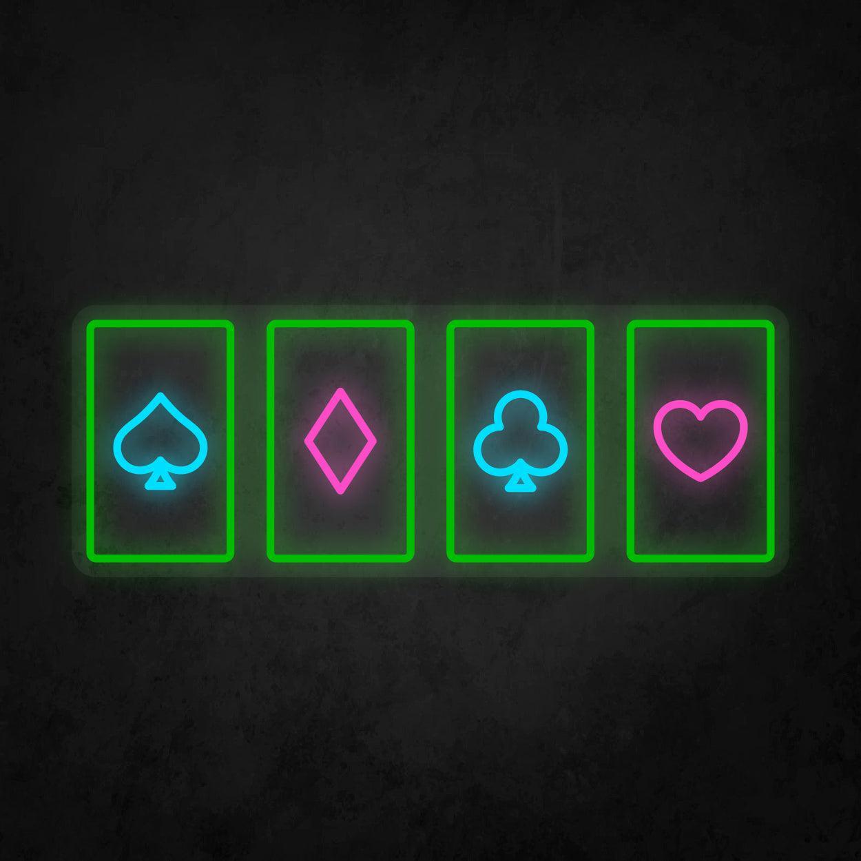 LED Neon Sign - Poker Card Horizontal Layout - Neonbir
