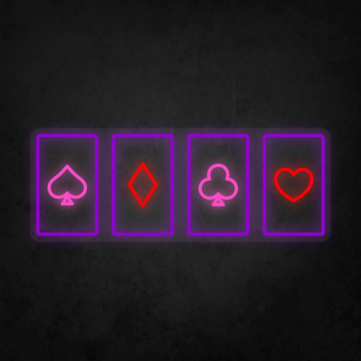 LED Neon Sign - Poker Card Horizontal Layout - Neonbir