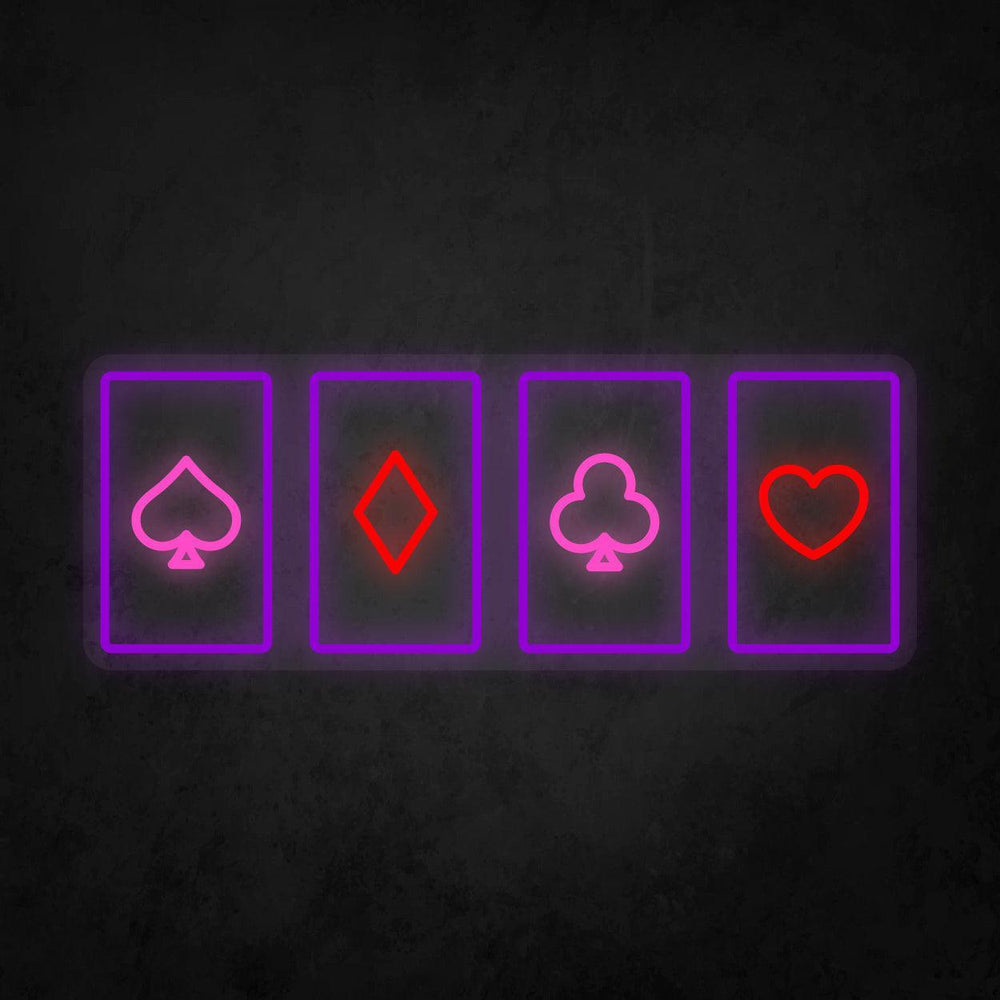 LED Neon Sign - Poker Card Horizontal Layout - Neonbir