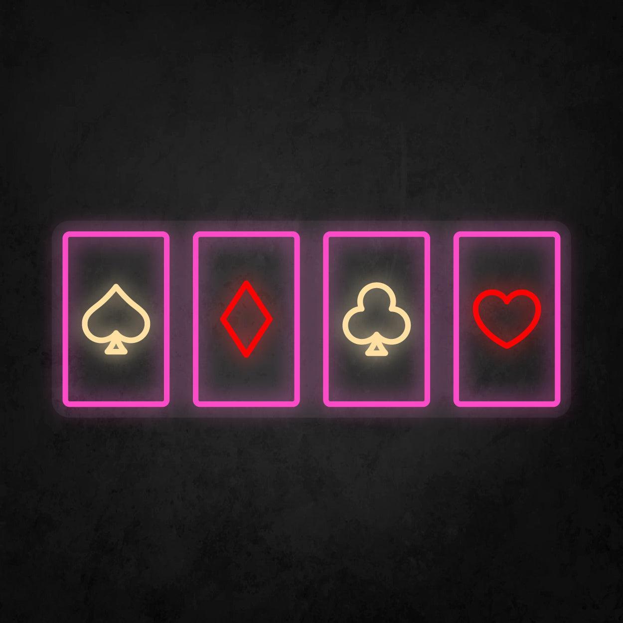 LED Neon Sign - Poker Card Horizontal Layout - Neonbir