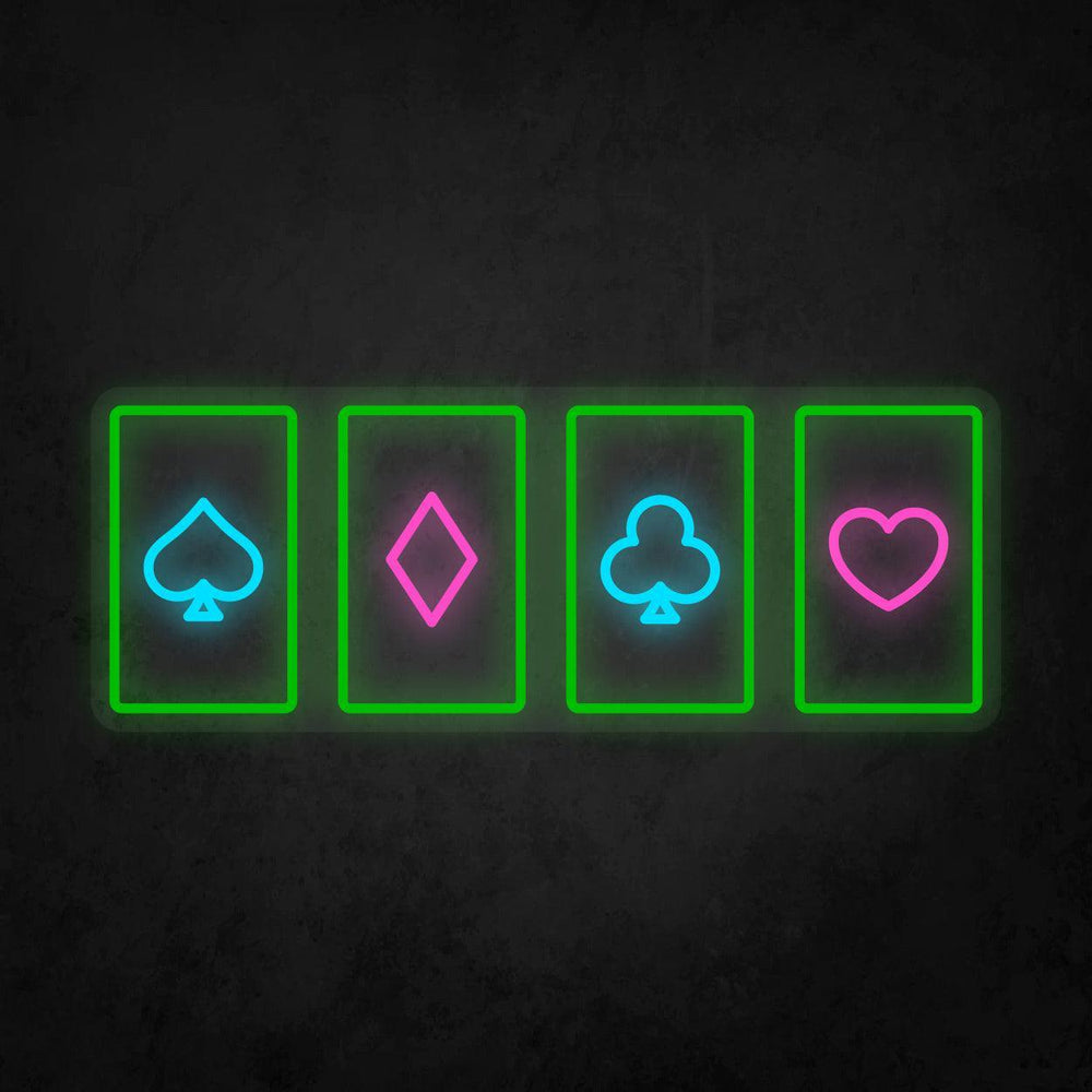 LED Neon Sign - Poker Card Horizontal Layout - Neonbir