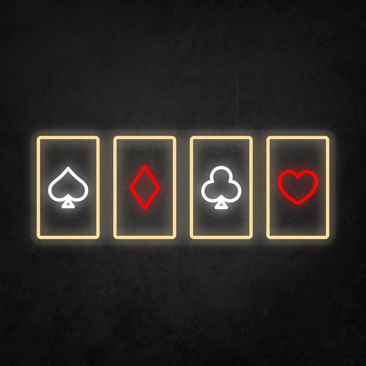 LED Neon Sign - Poker Card Horizontal Layout - Neonbir