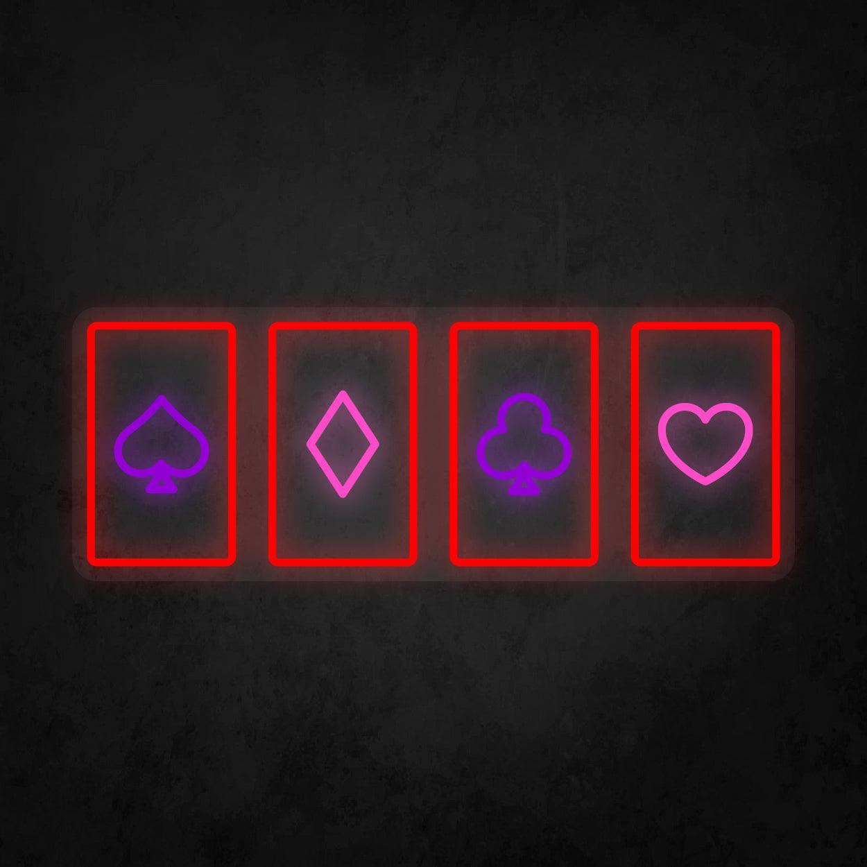LED Neon Sign - Poker Card Horizontal Layout - Neonbir