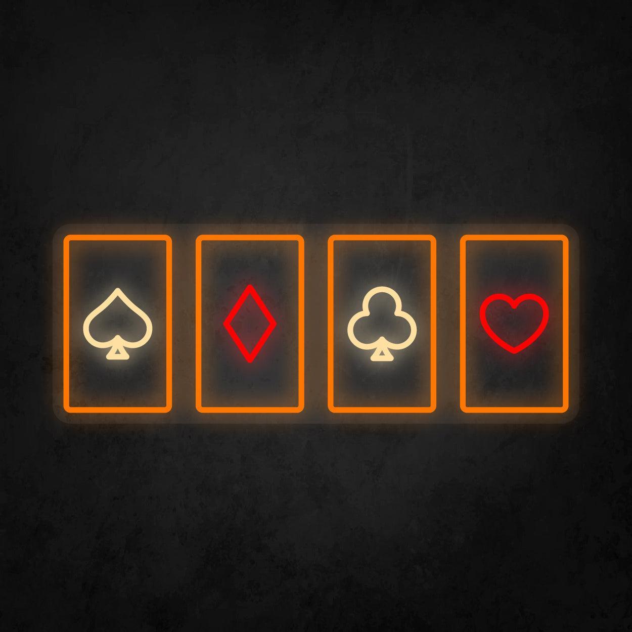 LED Neon Sign - Poker Card Horizontal Layout - Neonbir
