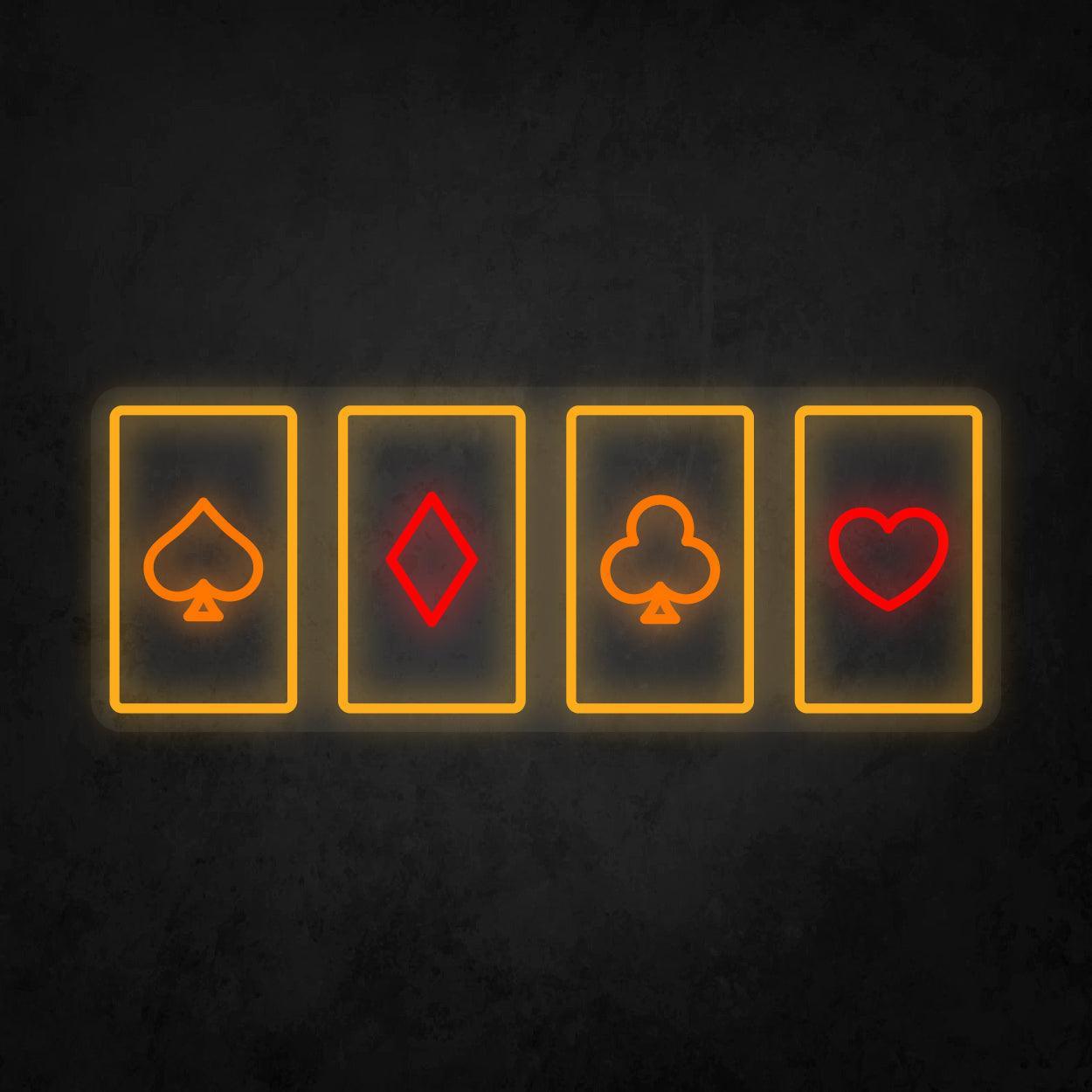 LED Neon Sign - Poker Card Horizontal Layout - Neonbir