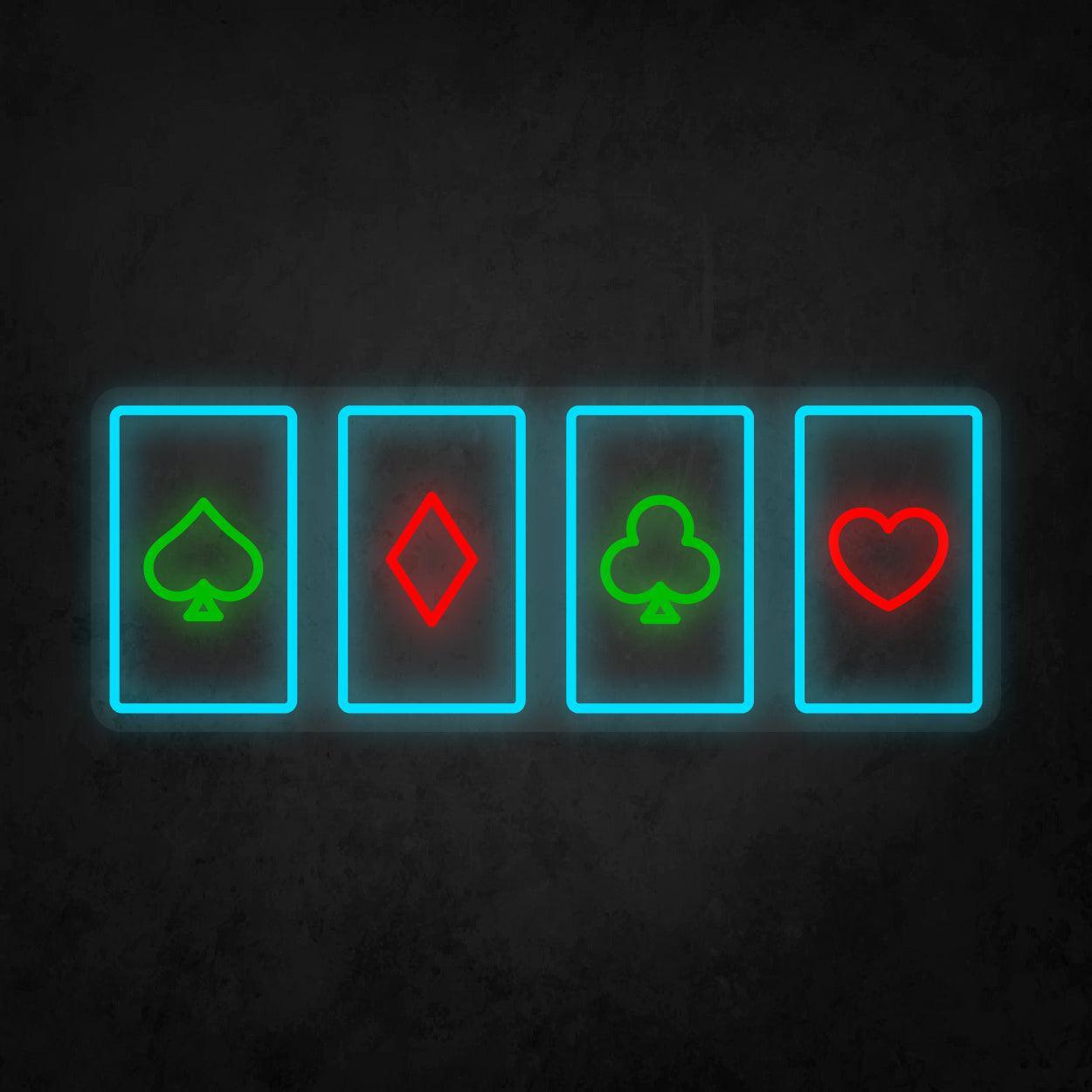 LED Neon Sign - Poker Card Horizontal Layout - Neonbir