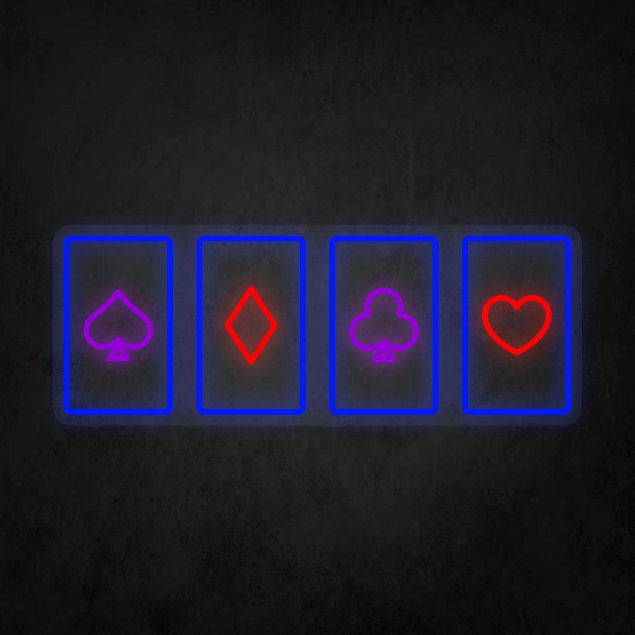LED Neon Sign - Poker Card Horizontal Layout - Neonbir