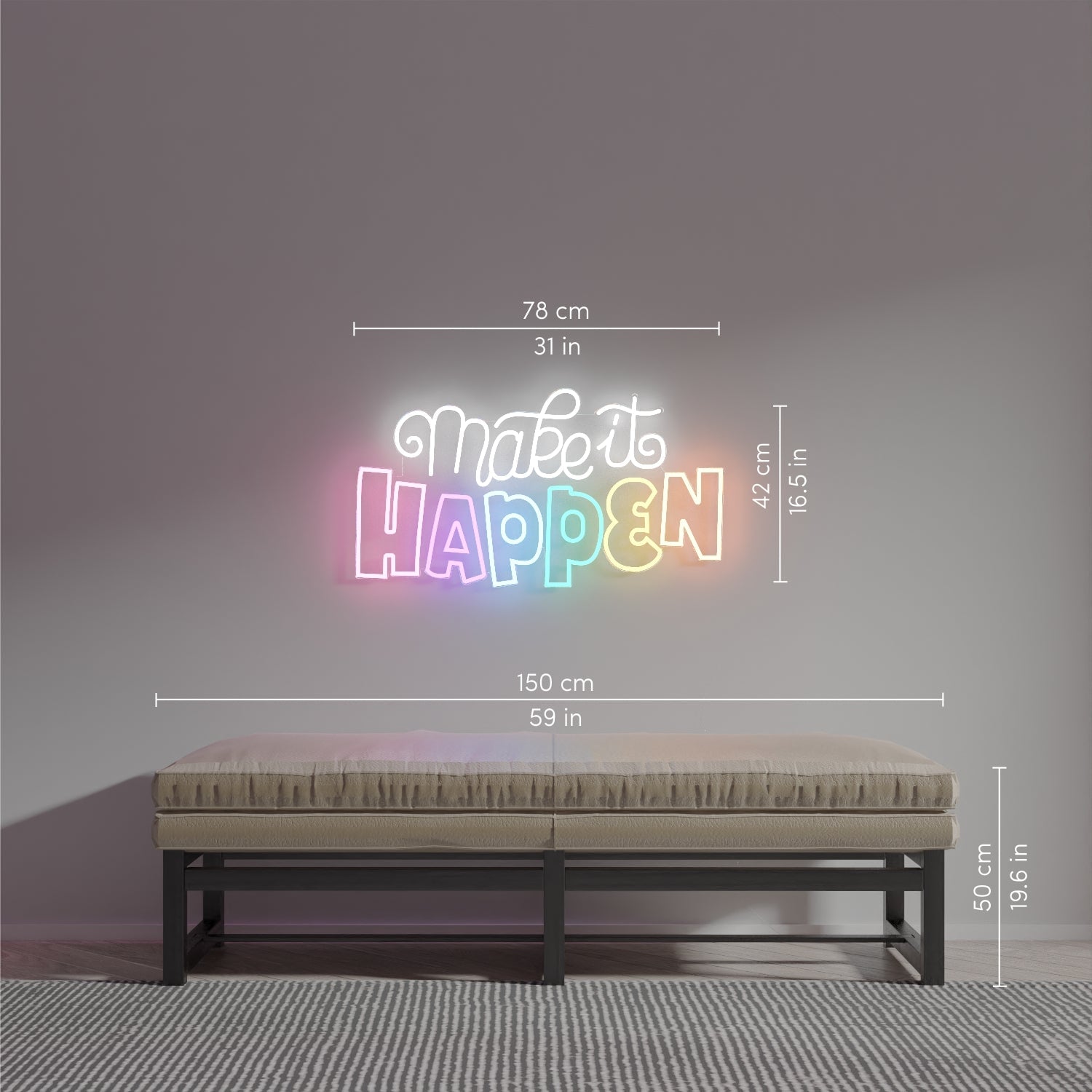 Make it happen by Joanna Behar - Neon Tabela - Neonbir