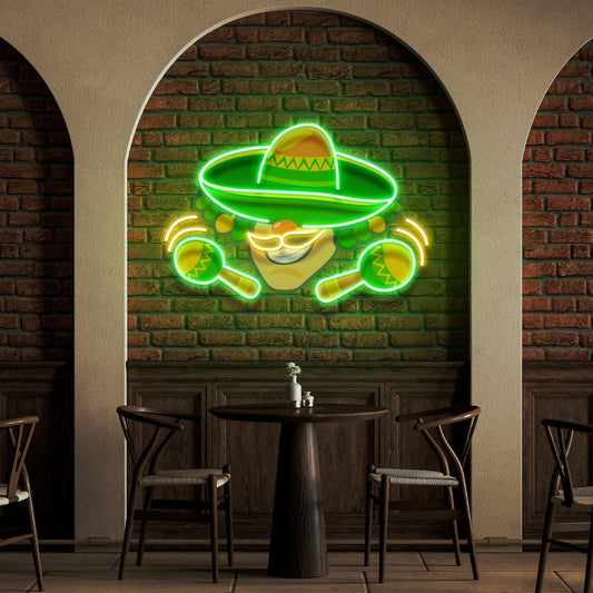 Mexico Logo Food Artwork Led Neon Sign Light - Neonbir