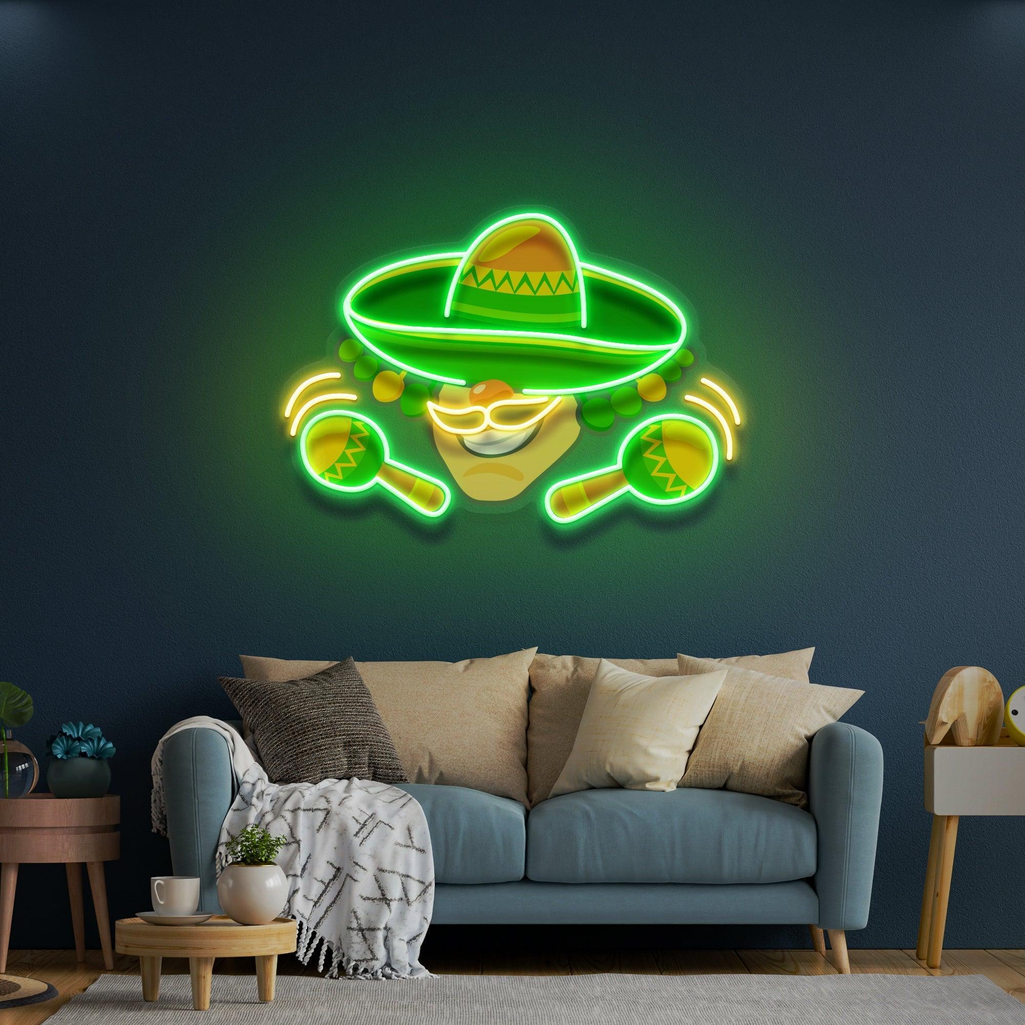 Mexico Logo Food Artwork Led Neon Sign Light - Neonbir