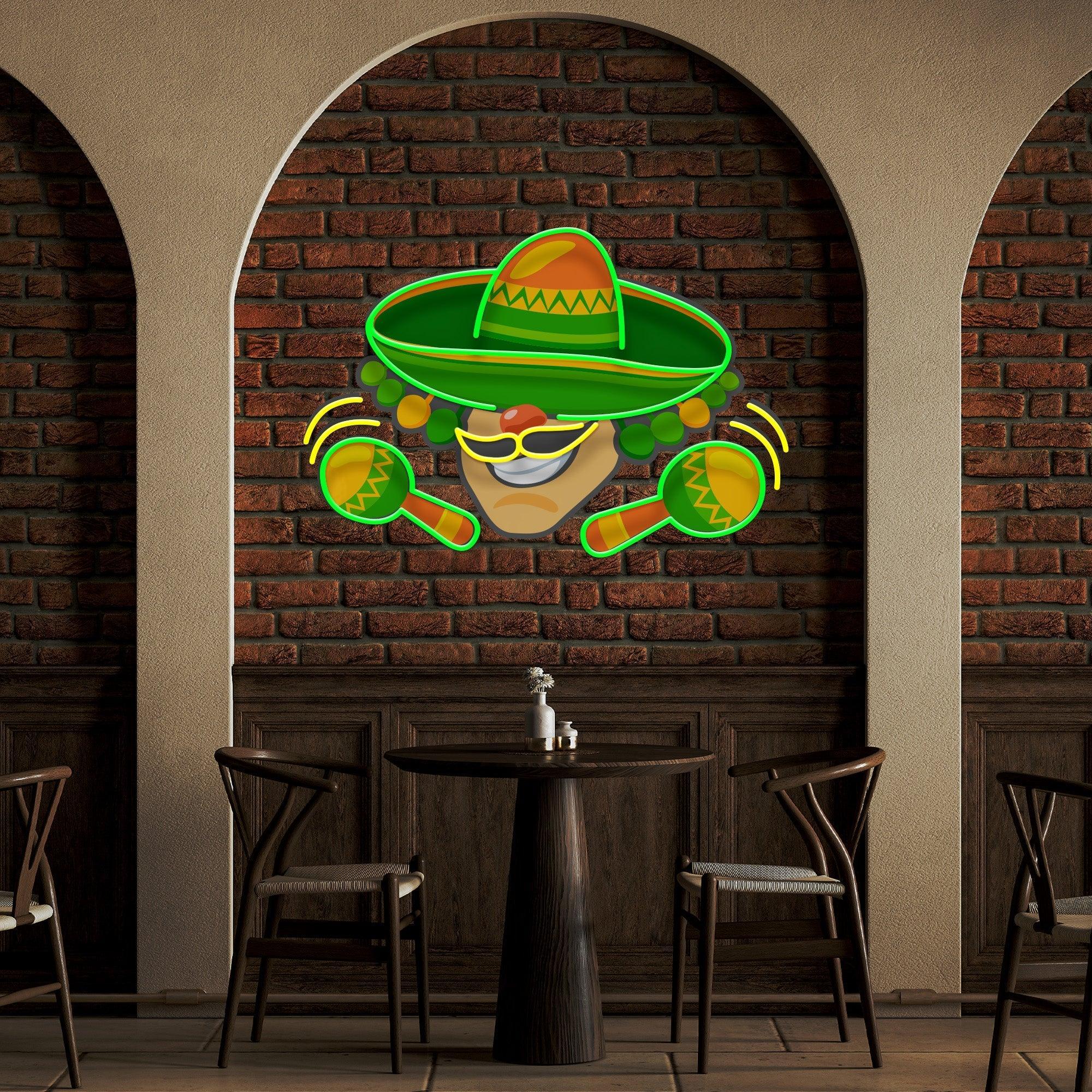 Mexico Logo Food Artwork Led Neon Sign Light - Neonbir