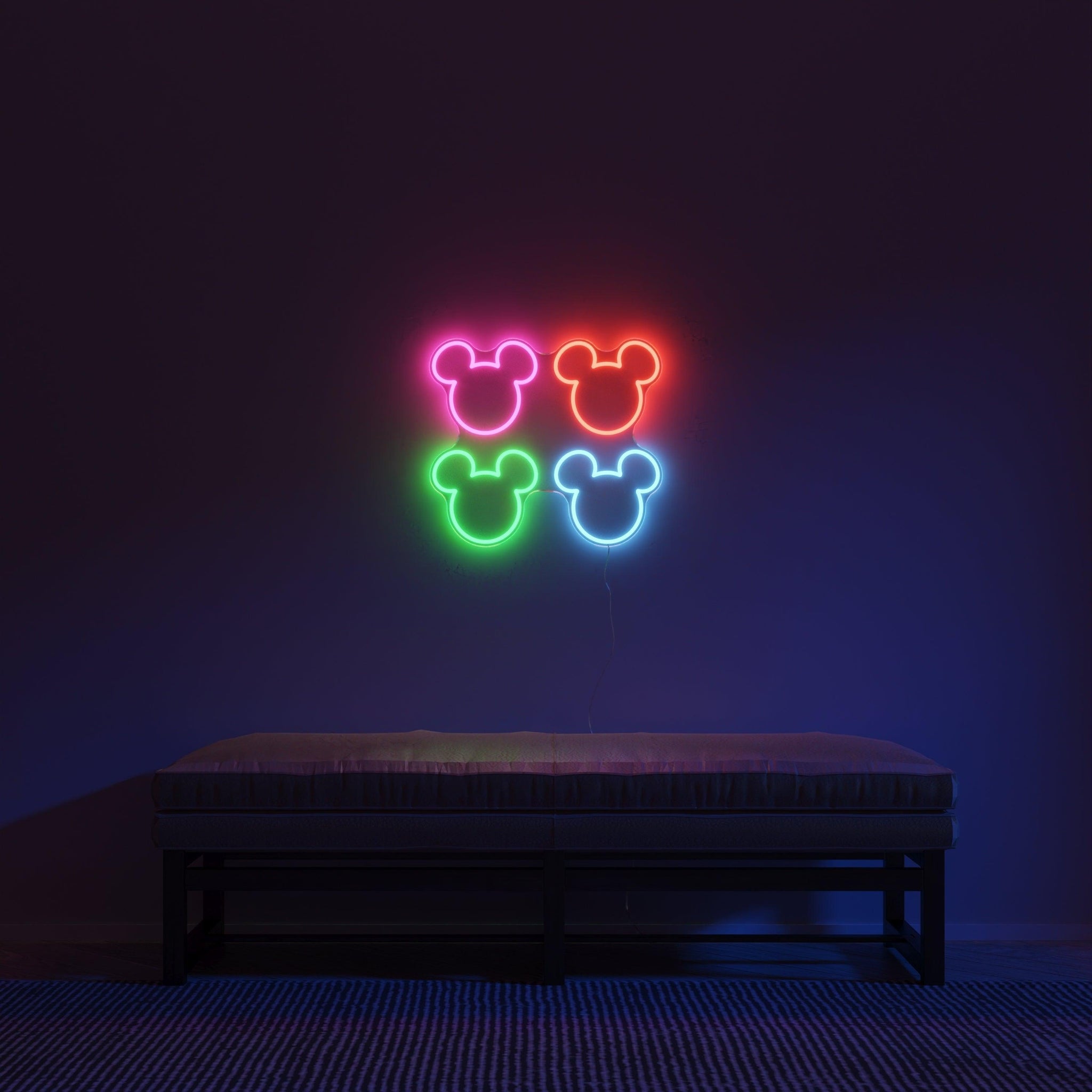 Mickey Multicolor Heads by Yellowpop, Neon Tabela - Neonbir