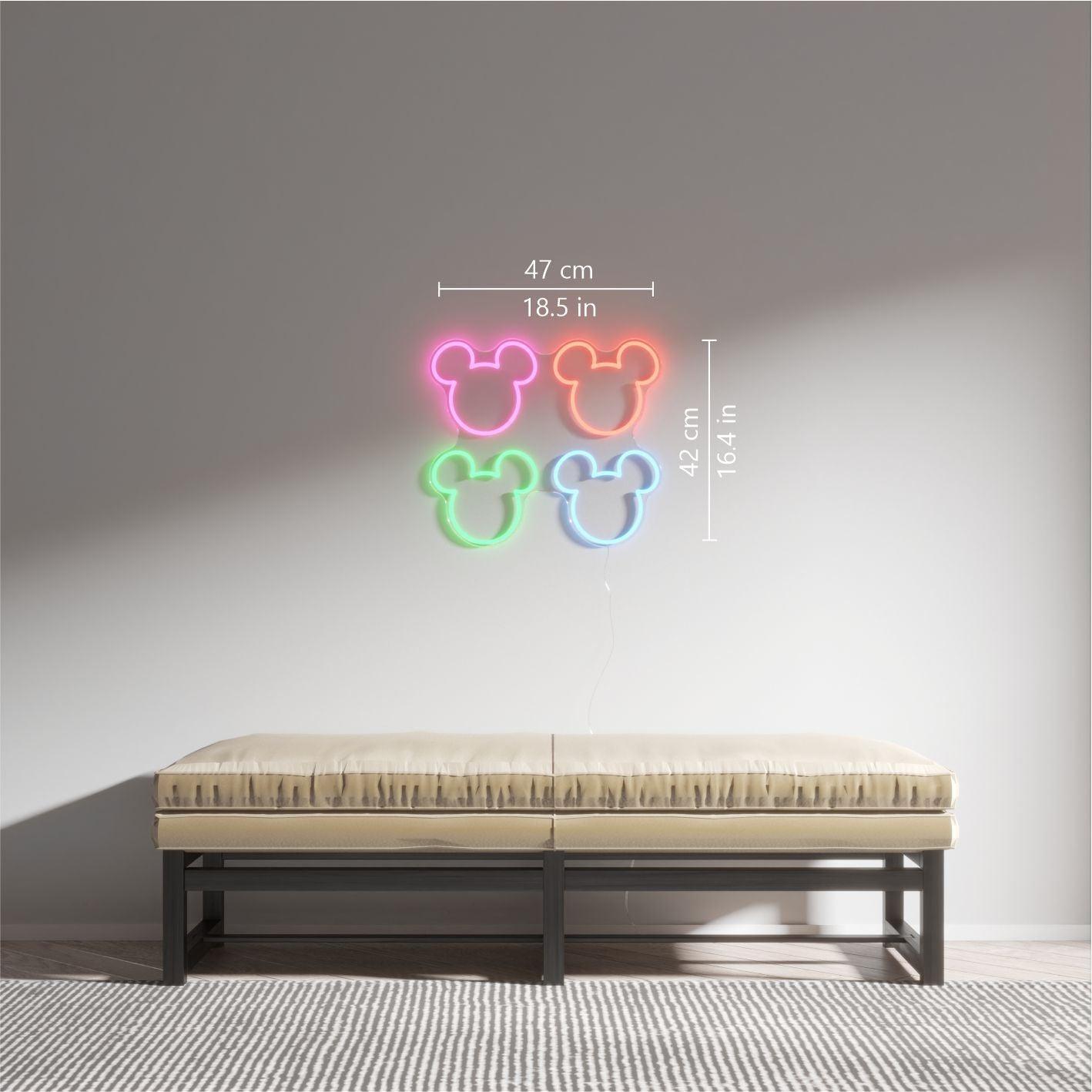 Mickey Multicolor Heads by Yellowpop, Neon Tabela - Neonbir