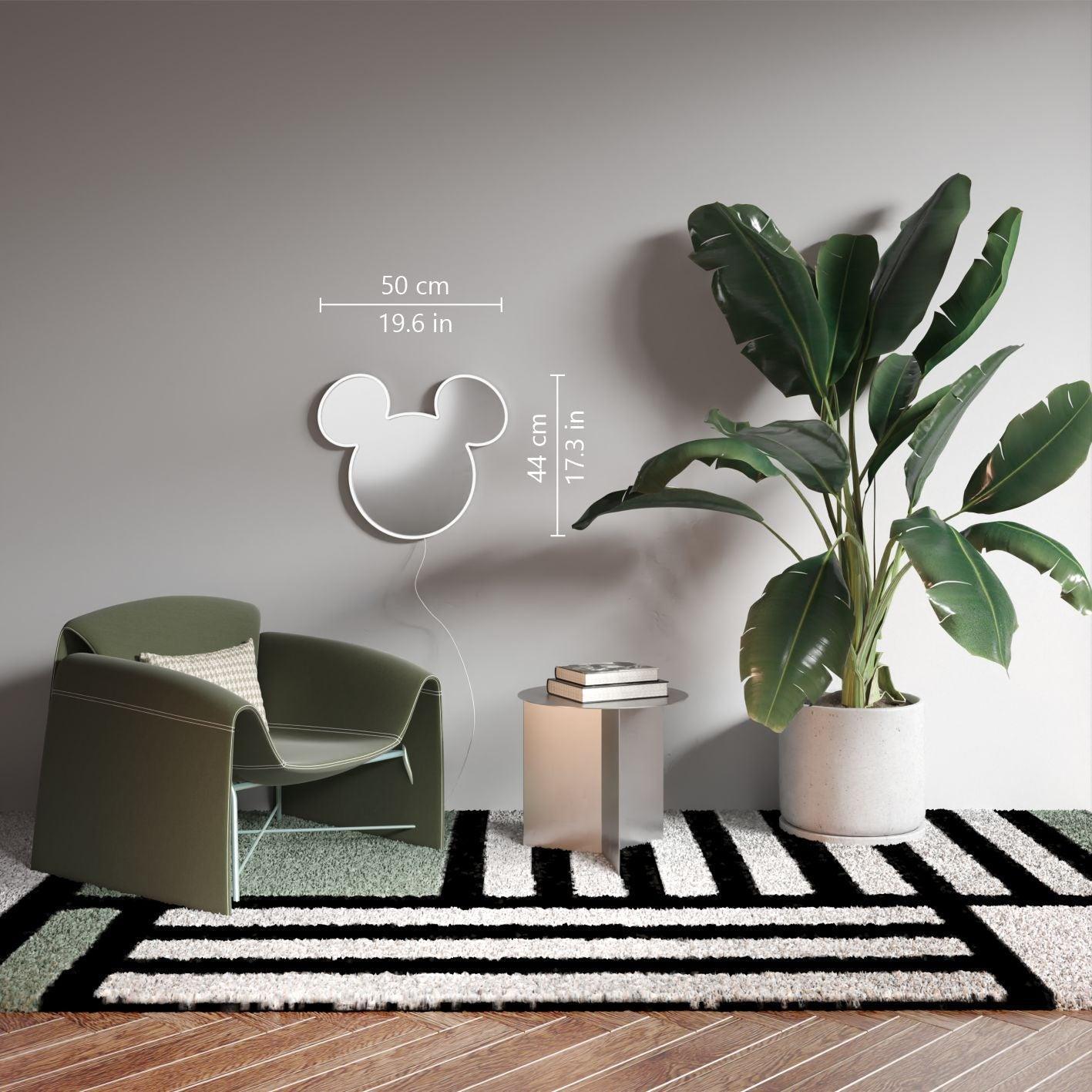 Mickey Silver Mirror by Yellowpop, Neon Tabela - Neonbir
