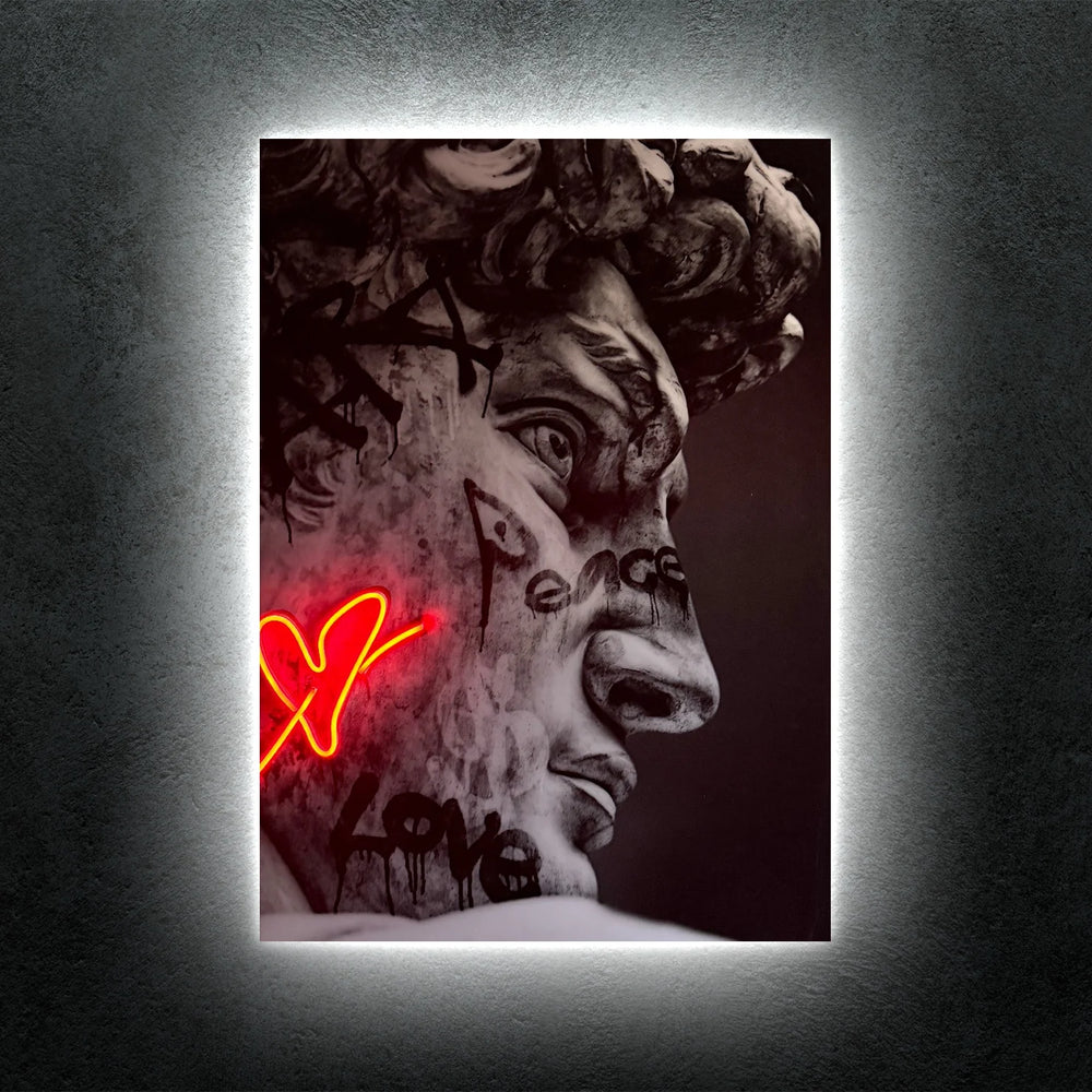 David Art Love Neon Tablo