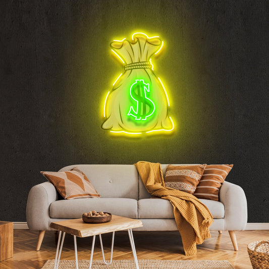 Cash Bag Artwork Led Neon Sign Light - Neonbir