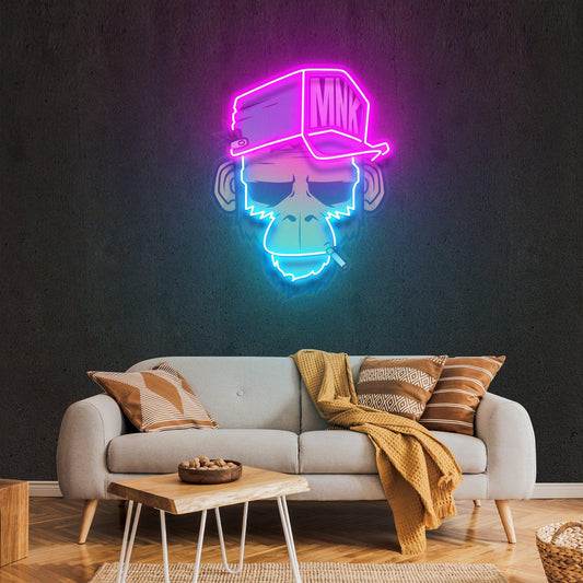 Monkey Smoke Artwork Led Neon Sign Light - Neonbir