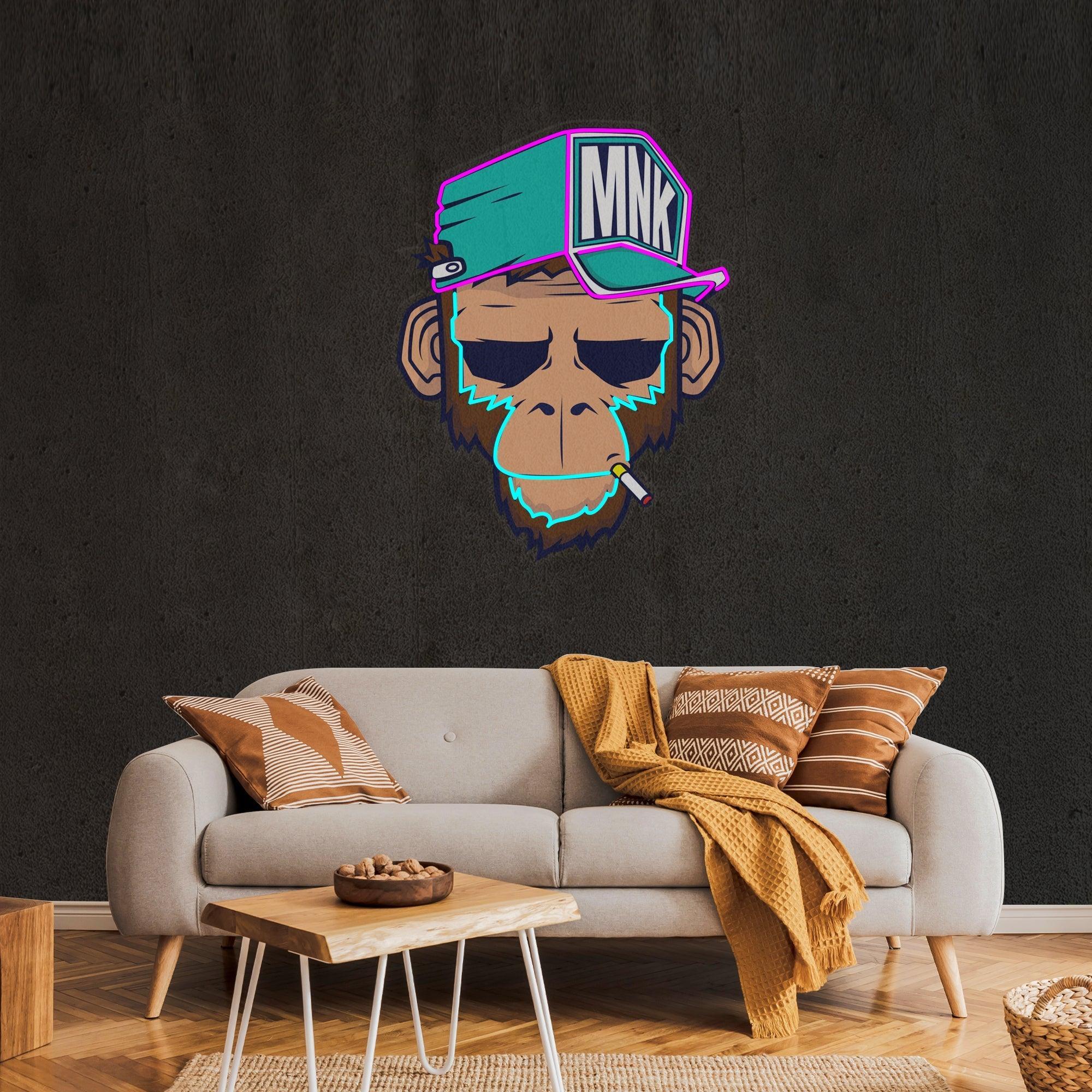 Monkey Smoke Artwork Led Neon Sign Light - Neonbir