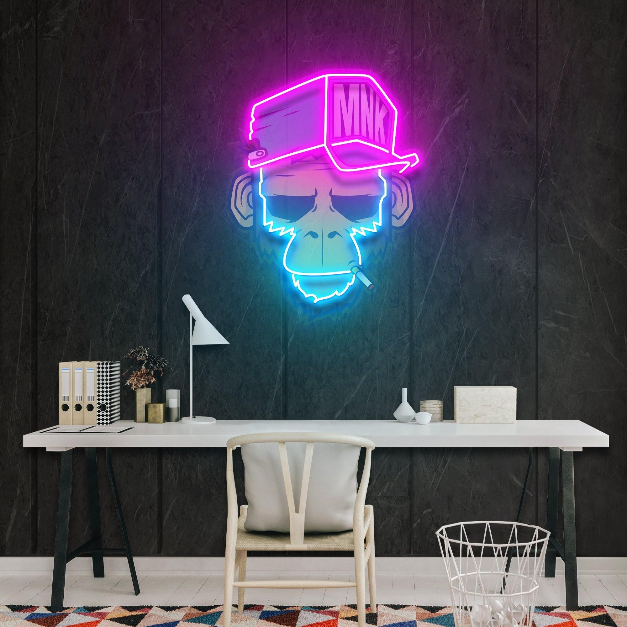 Monkey Smoke Artwork Led Neon Sign Light - Neonbir
