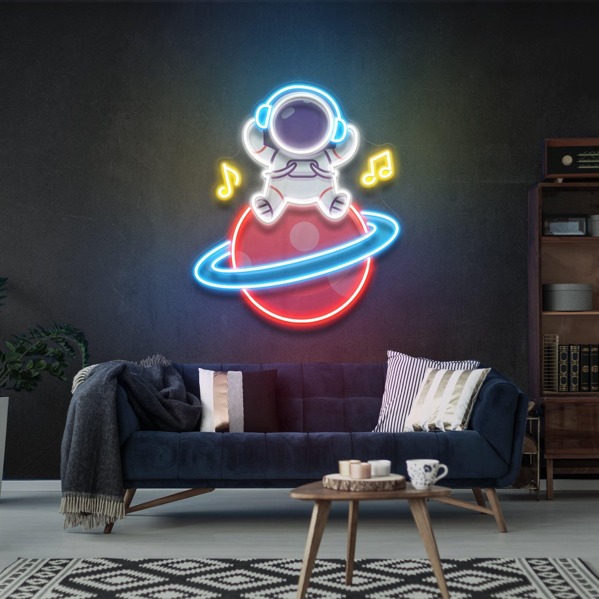 Music Astronaut Art work Led Neon Sign Light - Neonbir