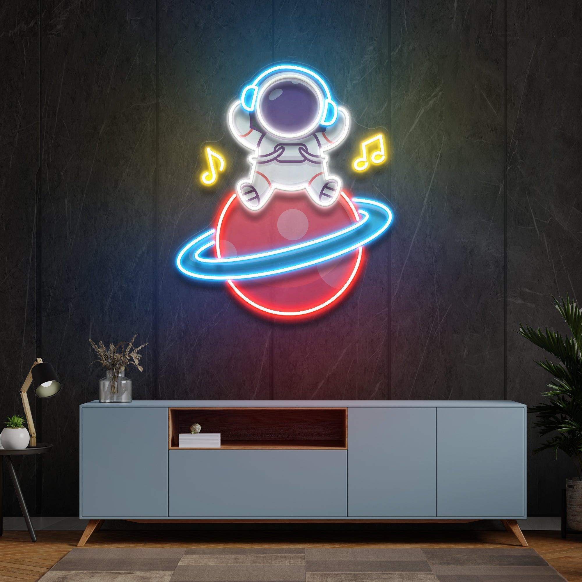 Music Astronaut Art work Led Neon Sign Light - Neonbir