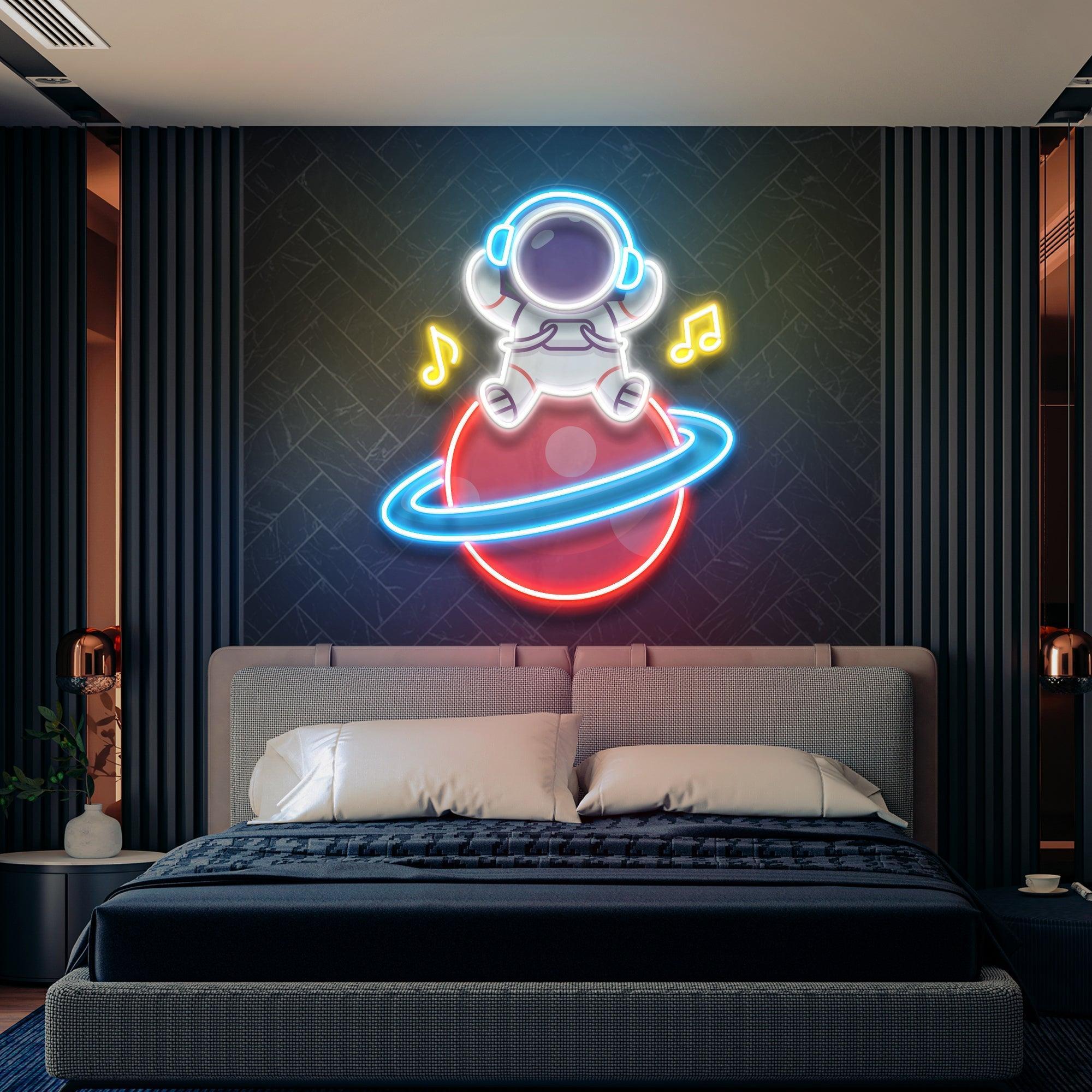 Music Astronaut Art work Led Neon Sign Light - Neonbir