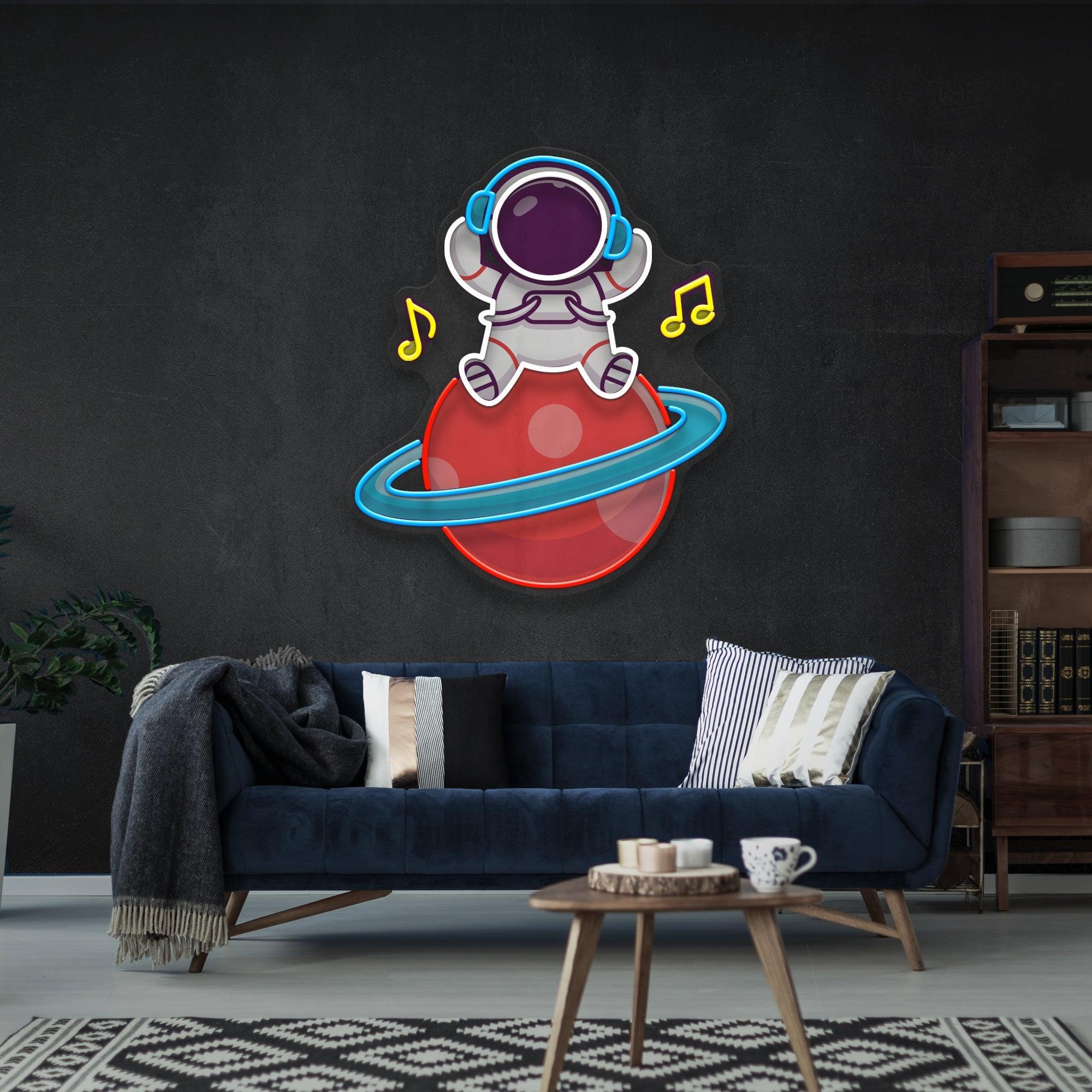 Music Astronaut Art work Led Neon Sign Light - Neonbir