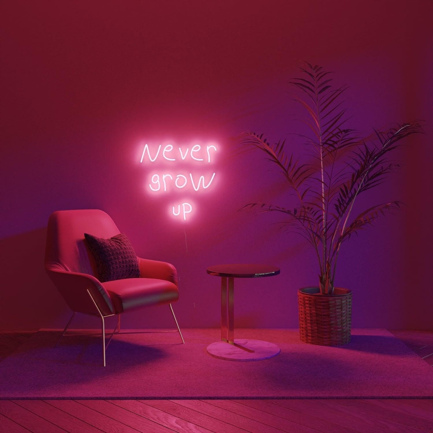 Never grow up - Neon Tabela - Neonbir