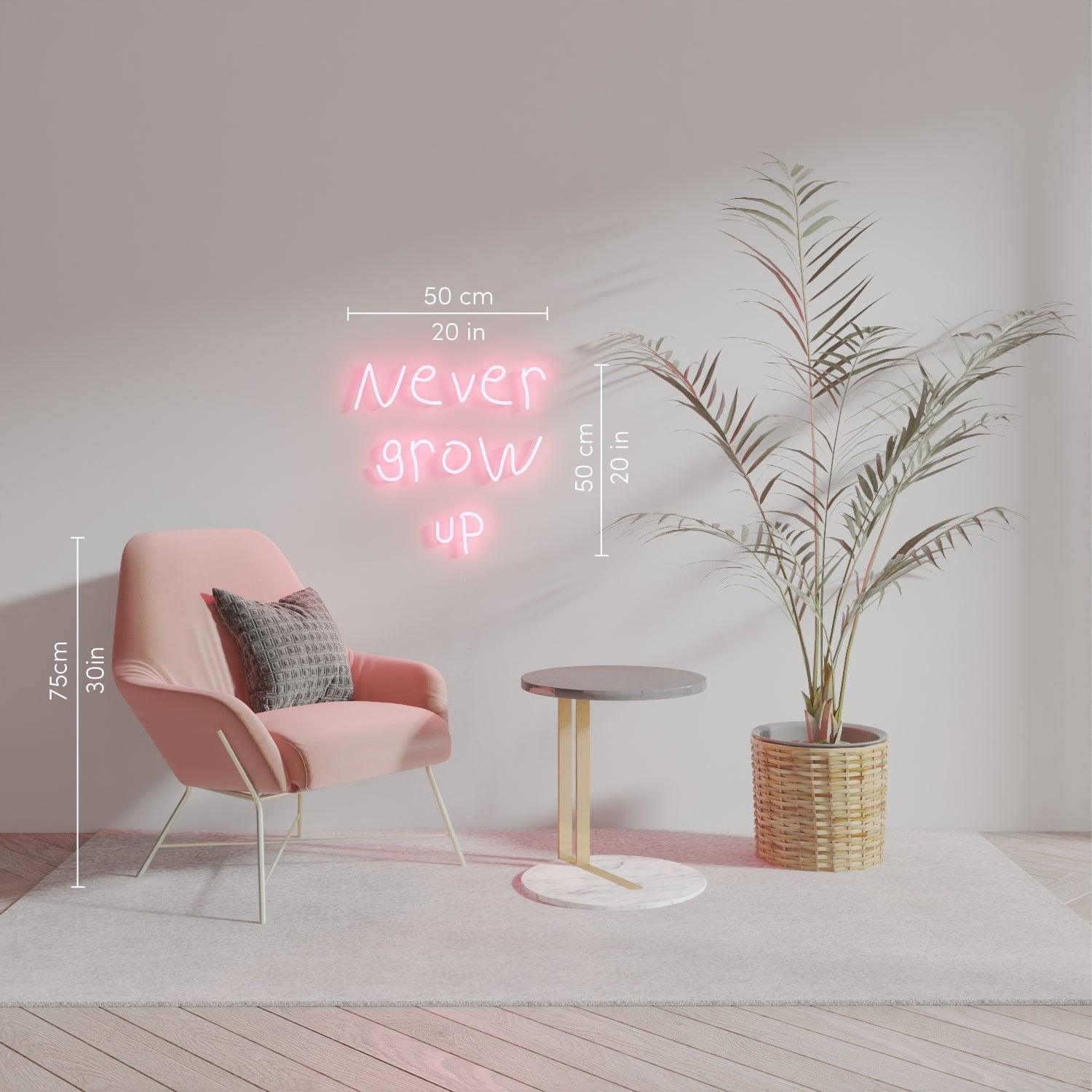 Never grow up - Neon Tabela - Neonbir