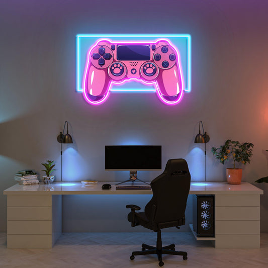 Pink Controller Art Work Led Neon Sign Light - Neonbir