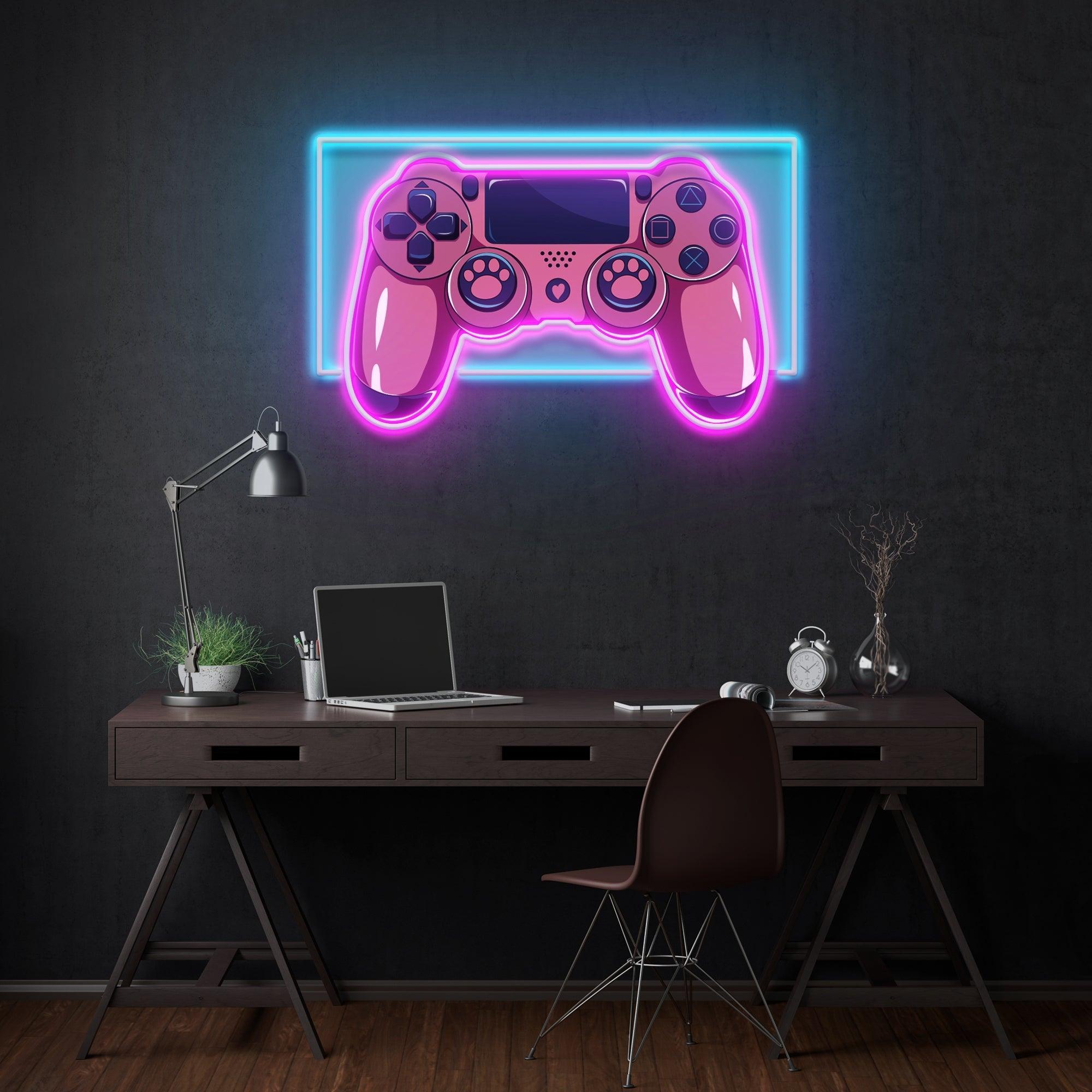 Pink Controller Art Work Led Neon Sign Light - Neonbir