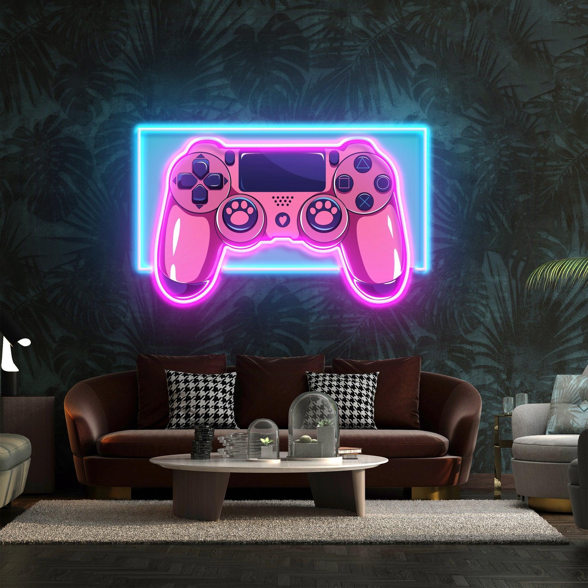 Pink Controller Art Work Led Neon Sign Light - Neonbir