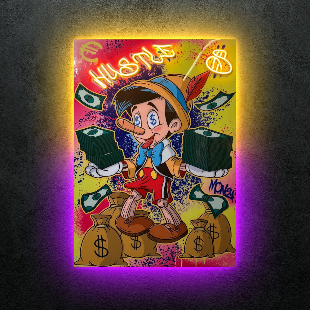 Exclusive “Hustle Pinocchio” Edition Neon Tablo