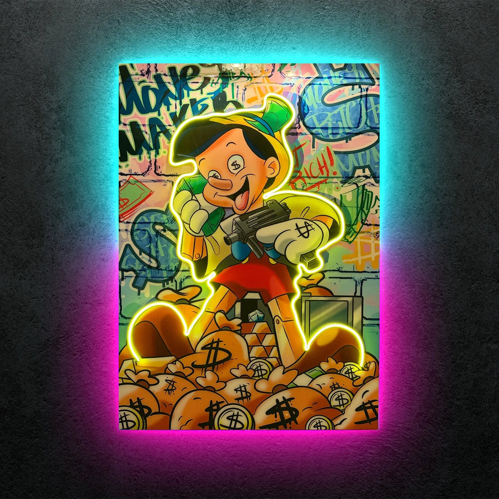 Exclusive “Pinocchio Money Maker” Edition Neon Tablo
