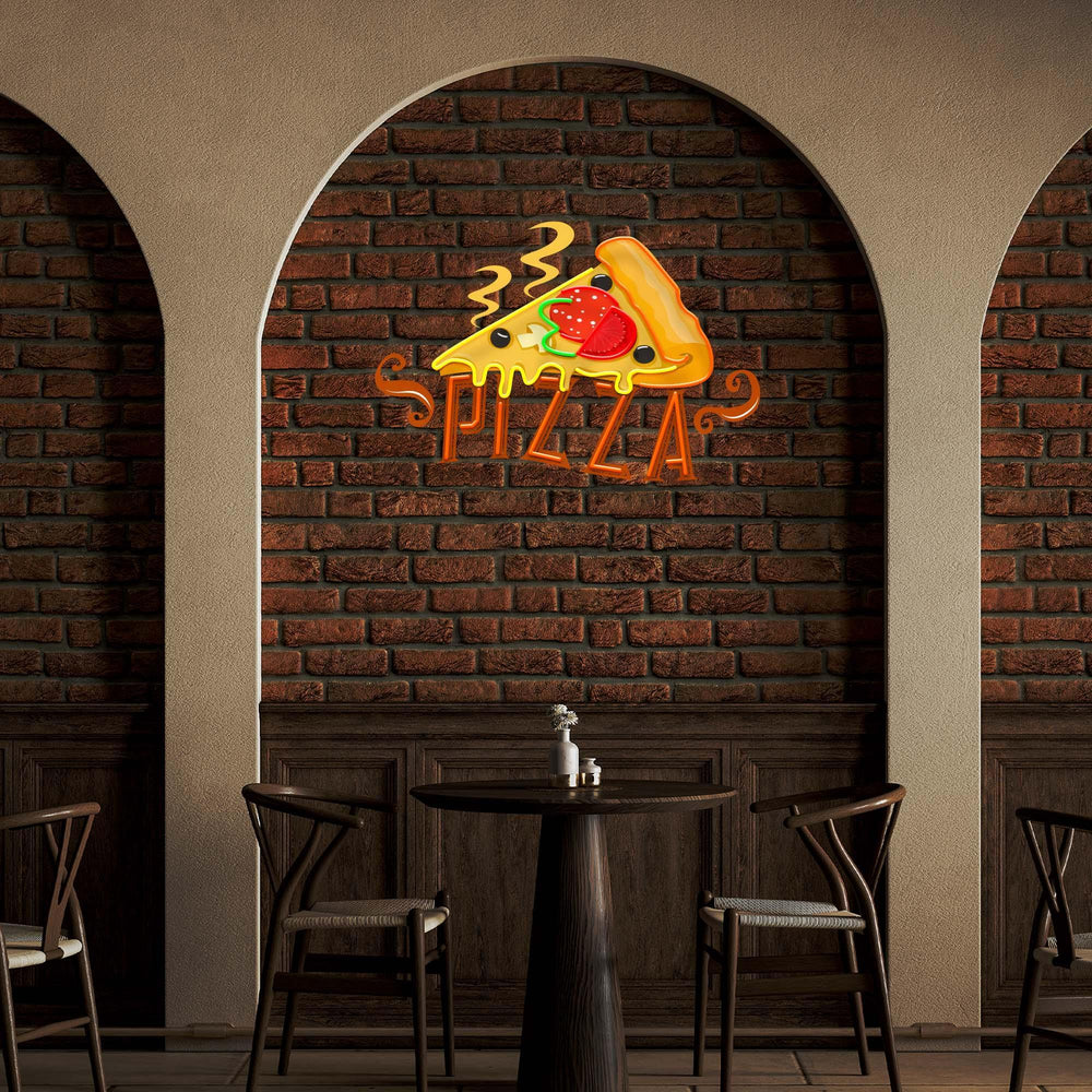 Custom Name Fast Food Restaurant With Pizza Led Neon Sign Light - Neonbir