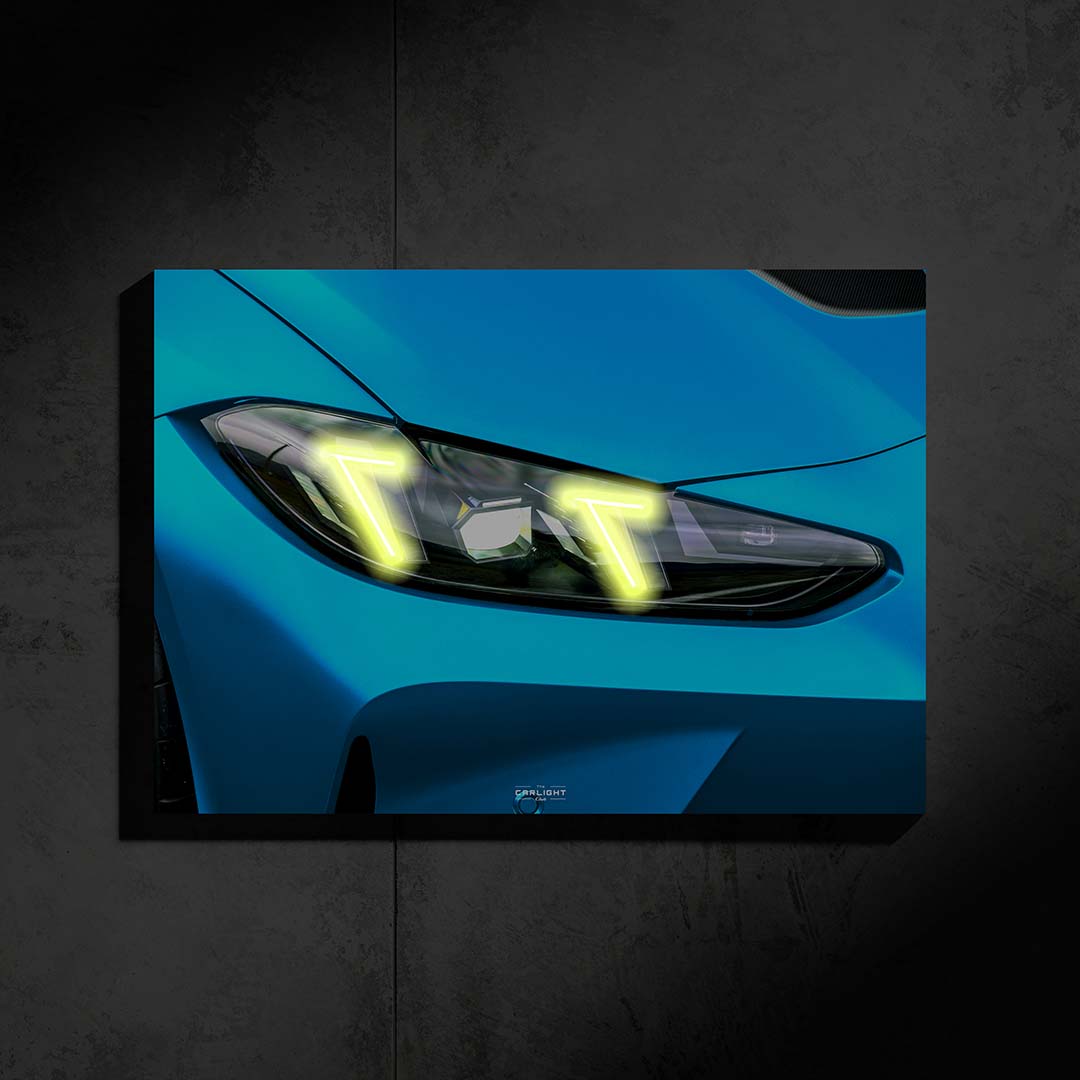 BMW M4 CS Araba Poster (Neon)