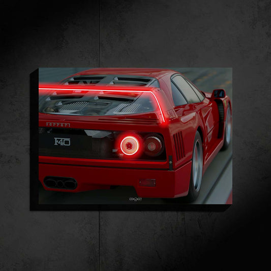 Ferrari F40 Araba Poster (Neon)