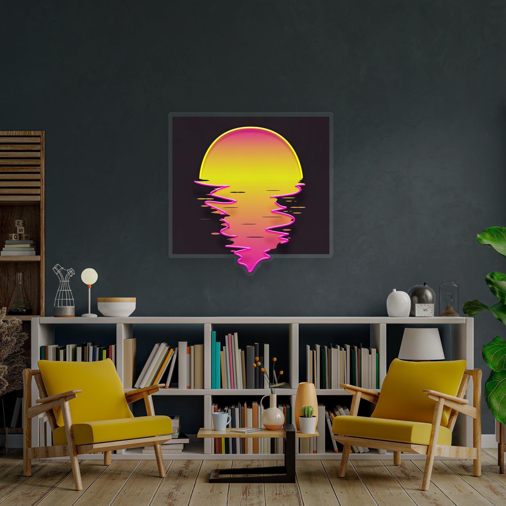 Beautiful Sunset Beach Retro Style Artwork Led Neon Sign Light - Neonbir