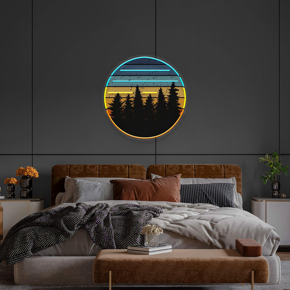 Retro Vintage Sunset Artwork Led Neon Sign Light - Neonbir