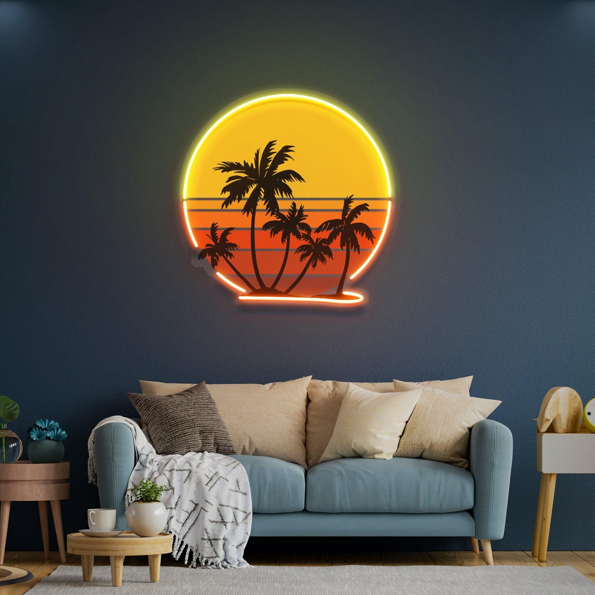 Retro Vintage Sunset Bundle Artwork Led Neon Sign Light - Neonbir