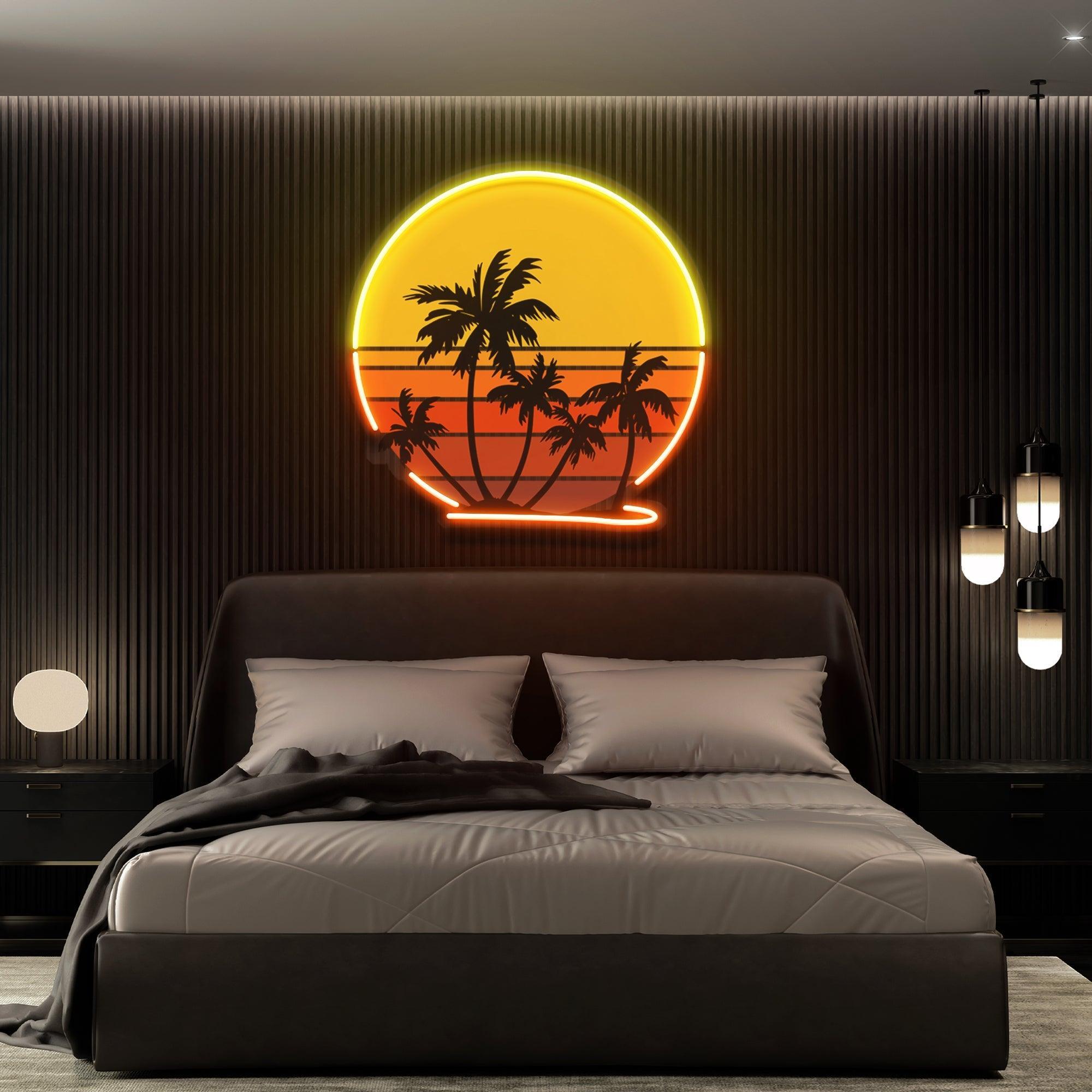 Retro Vintage Sunset Bundle Artwork Led Neon Sign Light - Neonbir