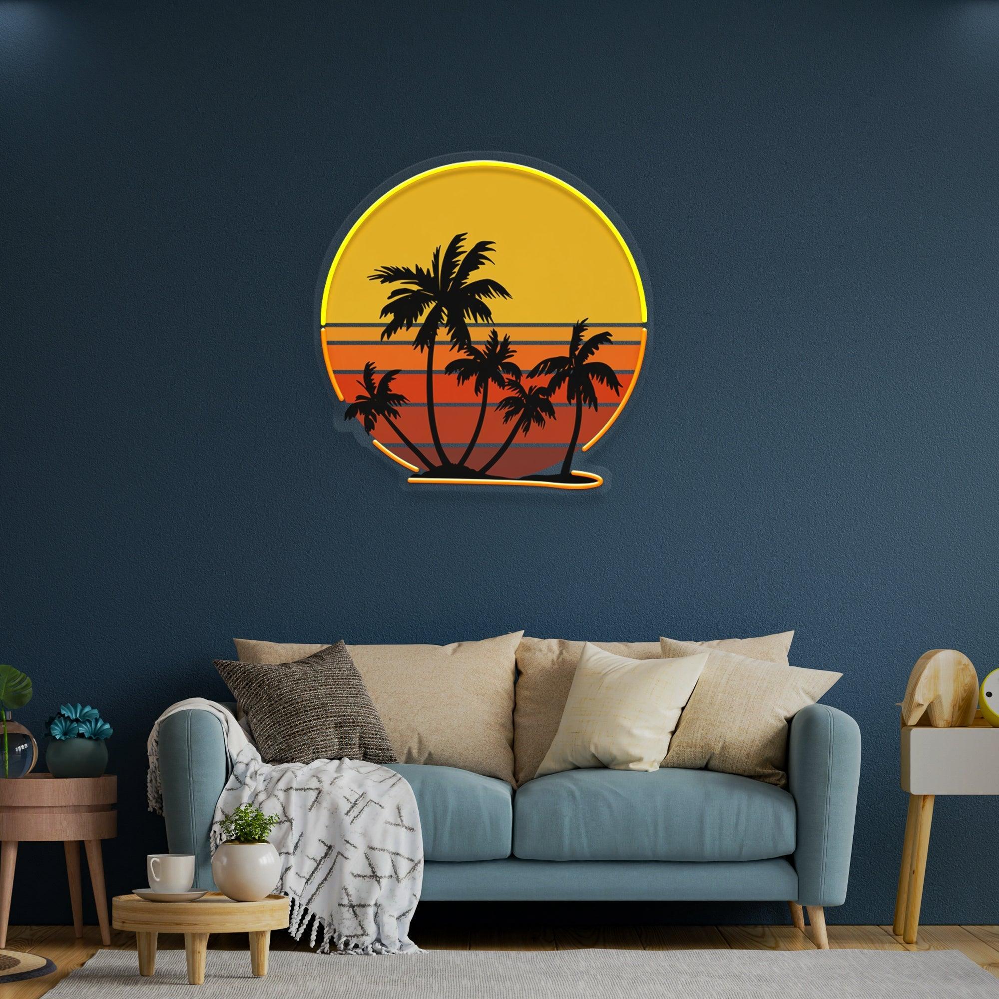 Retro Vintage Sunset Bundle Artwork Led Neon Sign Light - Neonbir