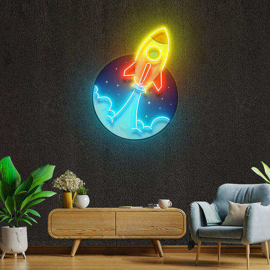 Rocket Artwork Led Neon Sign Light - Neonbir