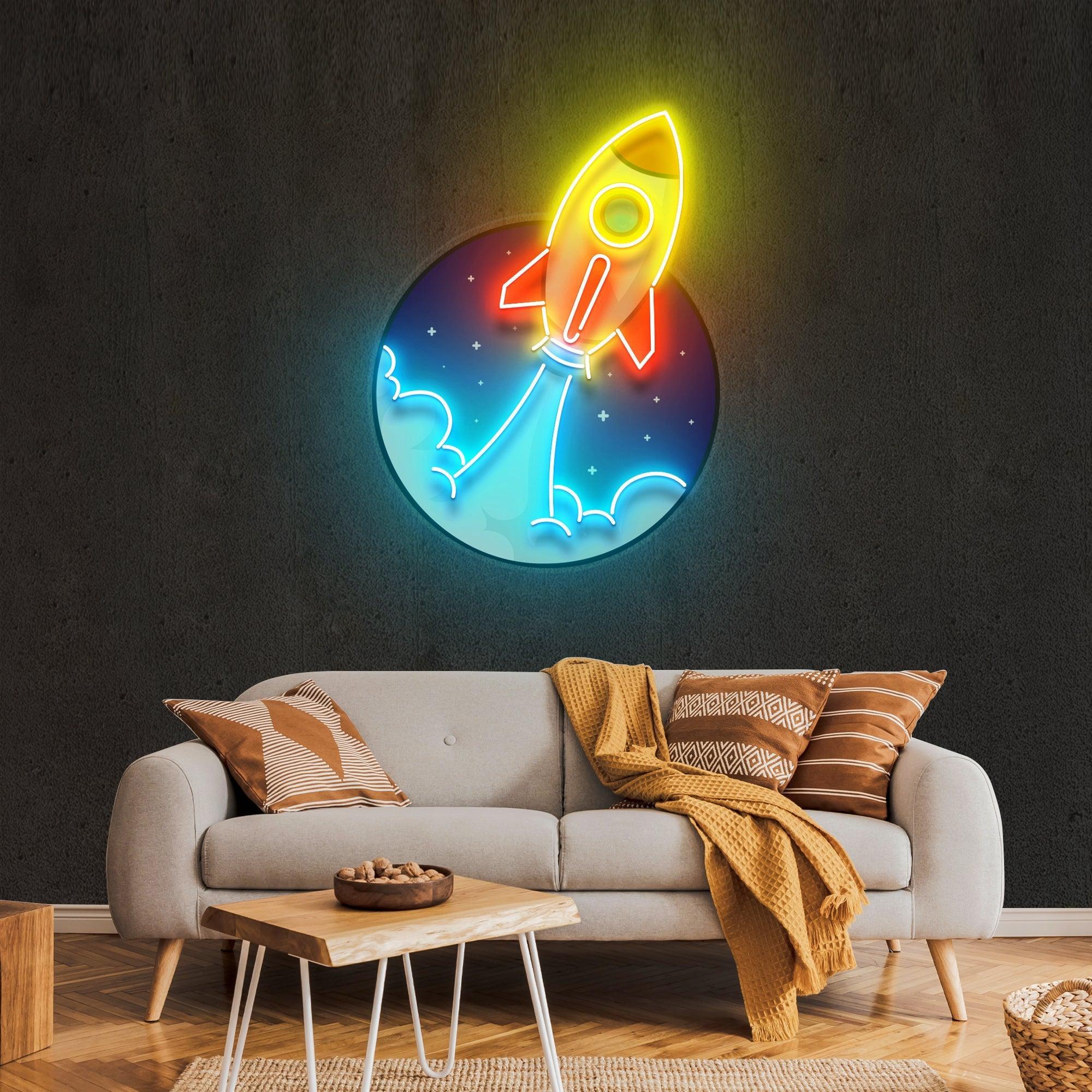 Rocket Artwork Led Neon Sign Light - Neonbir