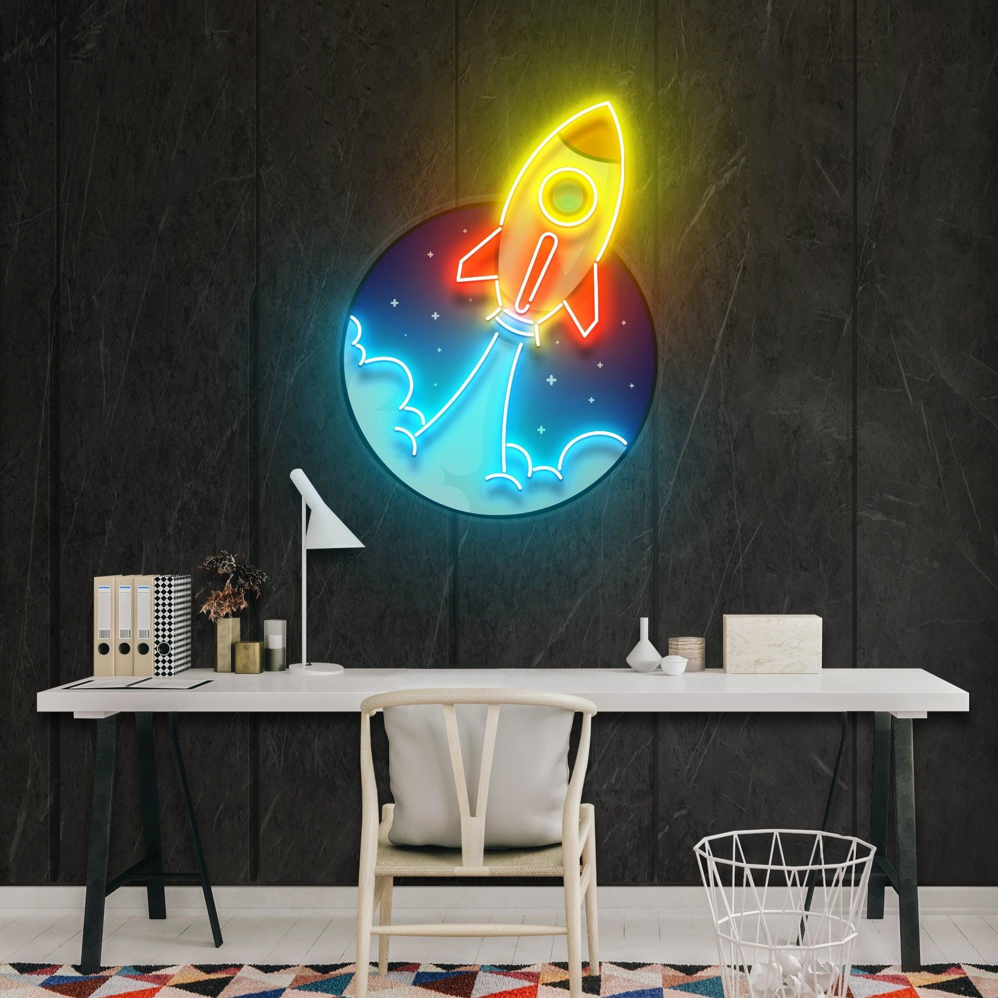 Rocket Artwork Led Neon Sign Light - Neonbir